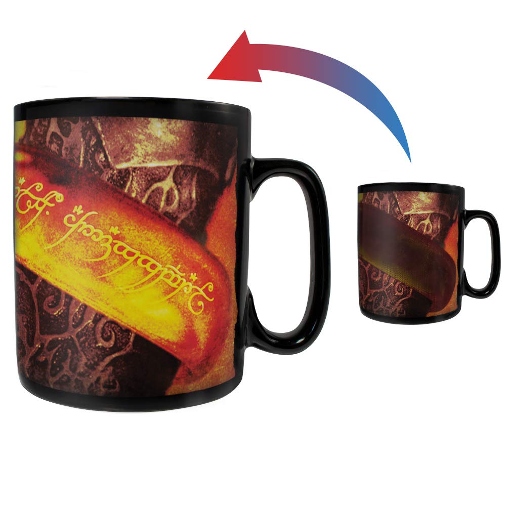 Morphing Mugs The Lord Of The Rings The One Ring To Rule Them All Heat Reveal Ceramic Coffee Mug - 16 Ounces