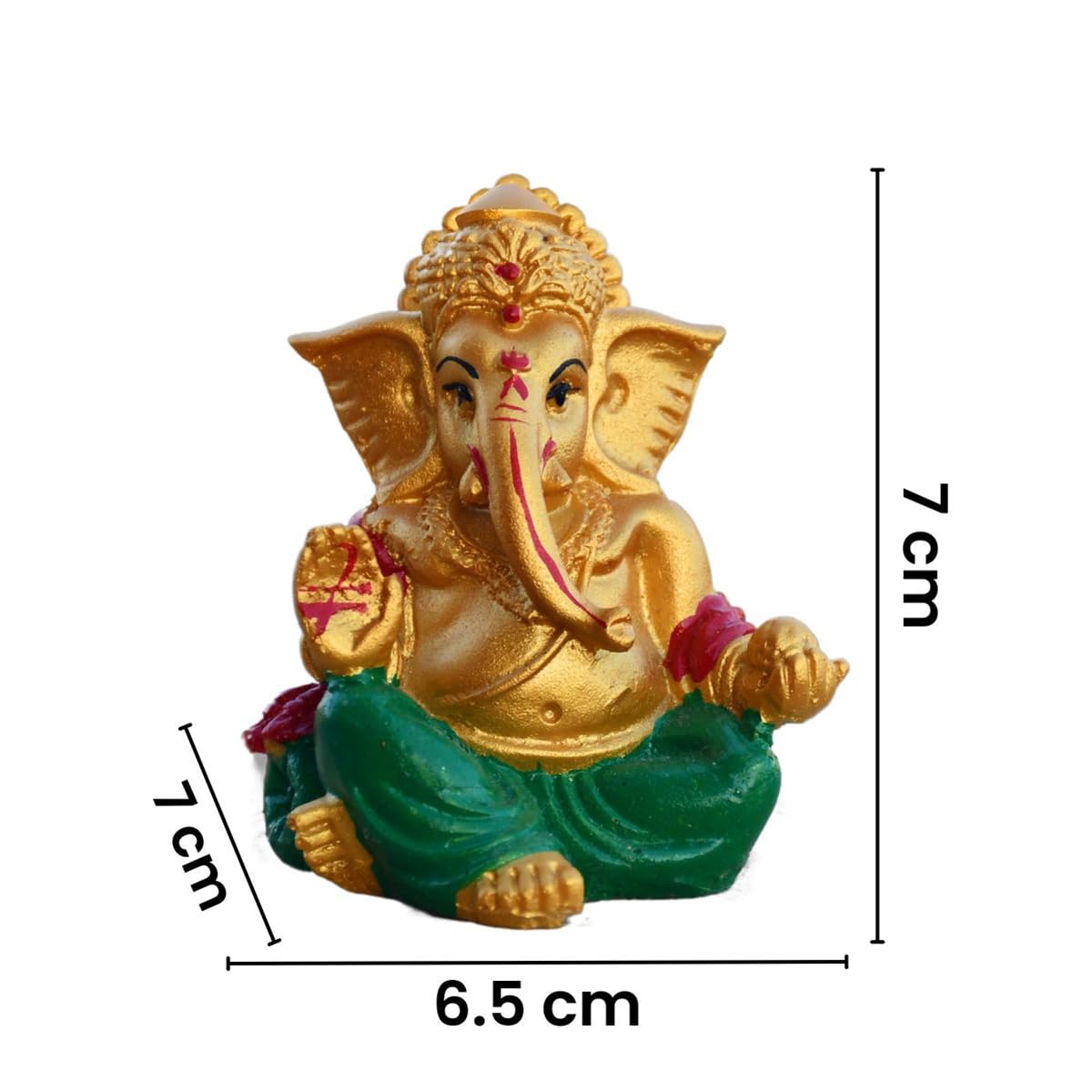 Saugat Traders Gold Ganesh Ji Murti For Car Dashboard Home Temple Ganesha Idol Showpiece Good Luck Gift Ganpati Statue Diwali Gi
