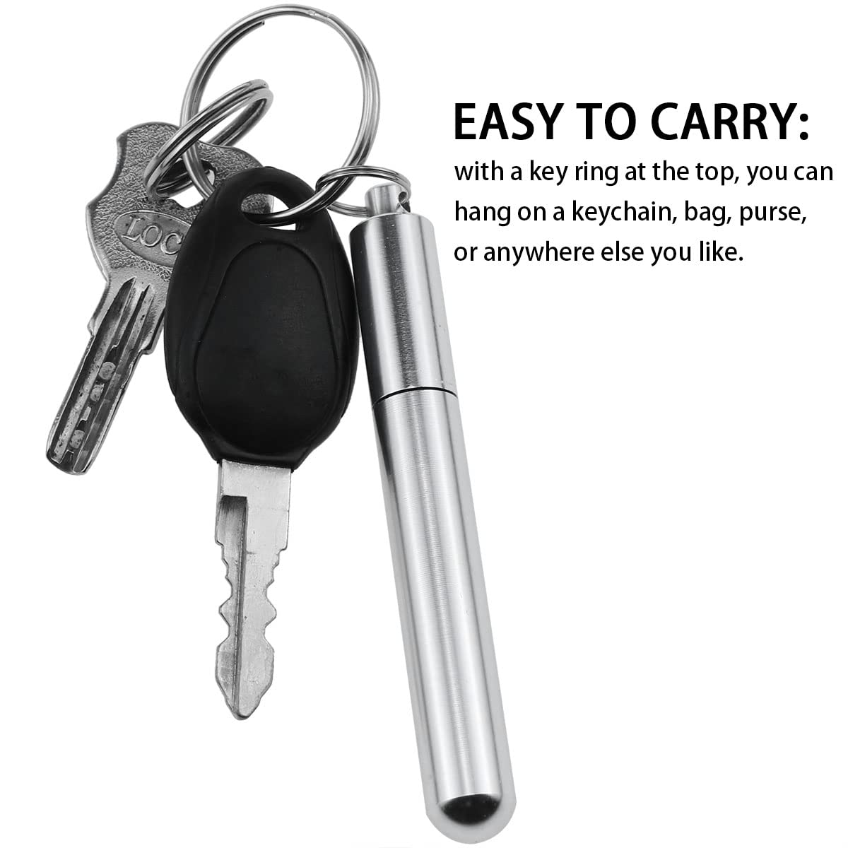Haidong Portable Toothpick Box With Keychain, Metal Toothpick Holder For Outdoor Travel (2Pcs)