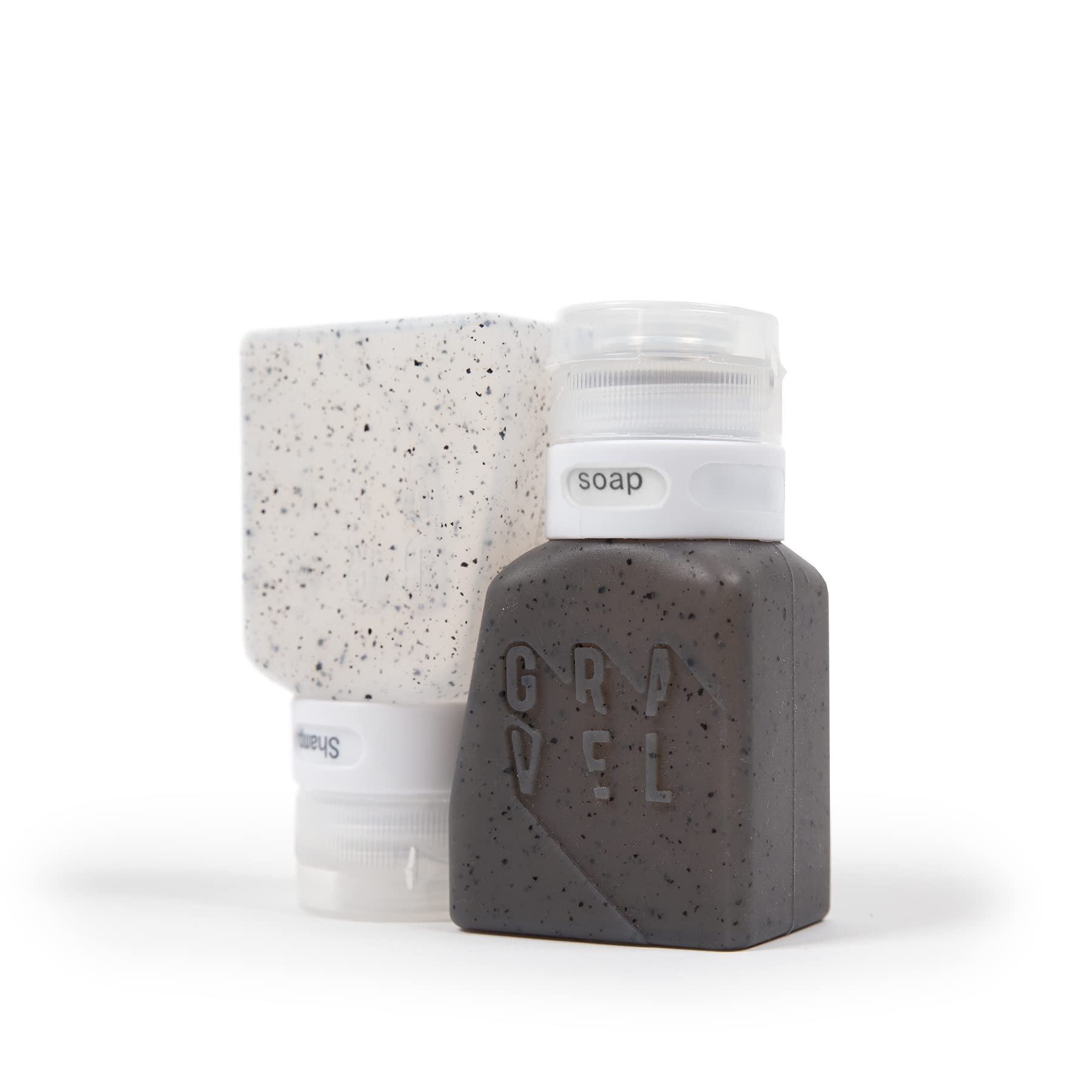 Gravel Travel Bottles 3Oz (2-Pack) - Leakproof, Bpa-Free, Tsa Approved With Label System (Clear & Gray)