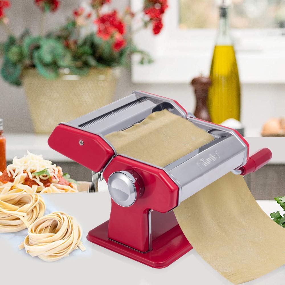 Shule Pasta Maker Machine Stainless Steel Adjustable Pasta Roller And Cutter For Tagliattelle Linguine Lasagna Noodles, Classic