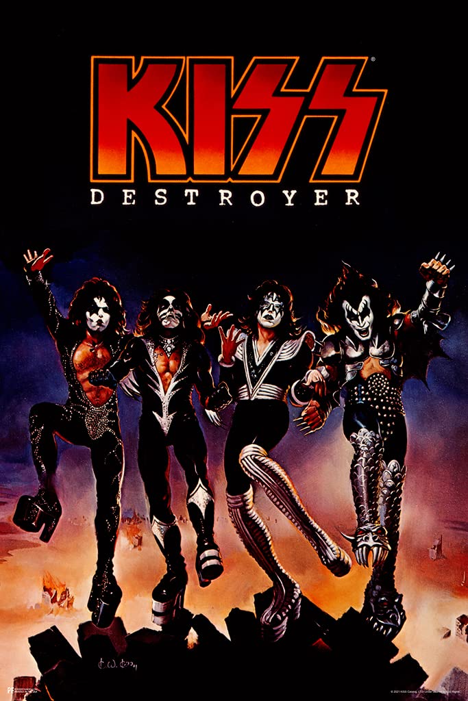 Kiss Band Destroyer Poster Album Cover Merchandise Collectibles Kiss Memorabilia Heavy Metal Music Merch 1970S Retro Vintage Coo