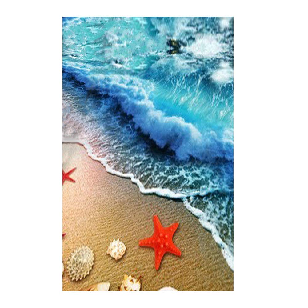 ZaH Thin Area Rug Non-Slip Doormat Carpet Printing Rug for Living Room, Bedroom, Kitchen, Bathroom (2x3-19.7x31.5, Wave)
