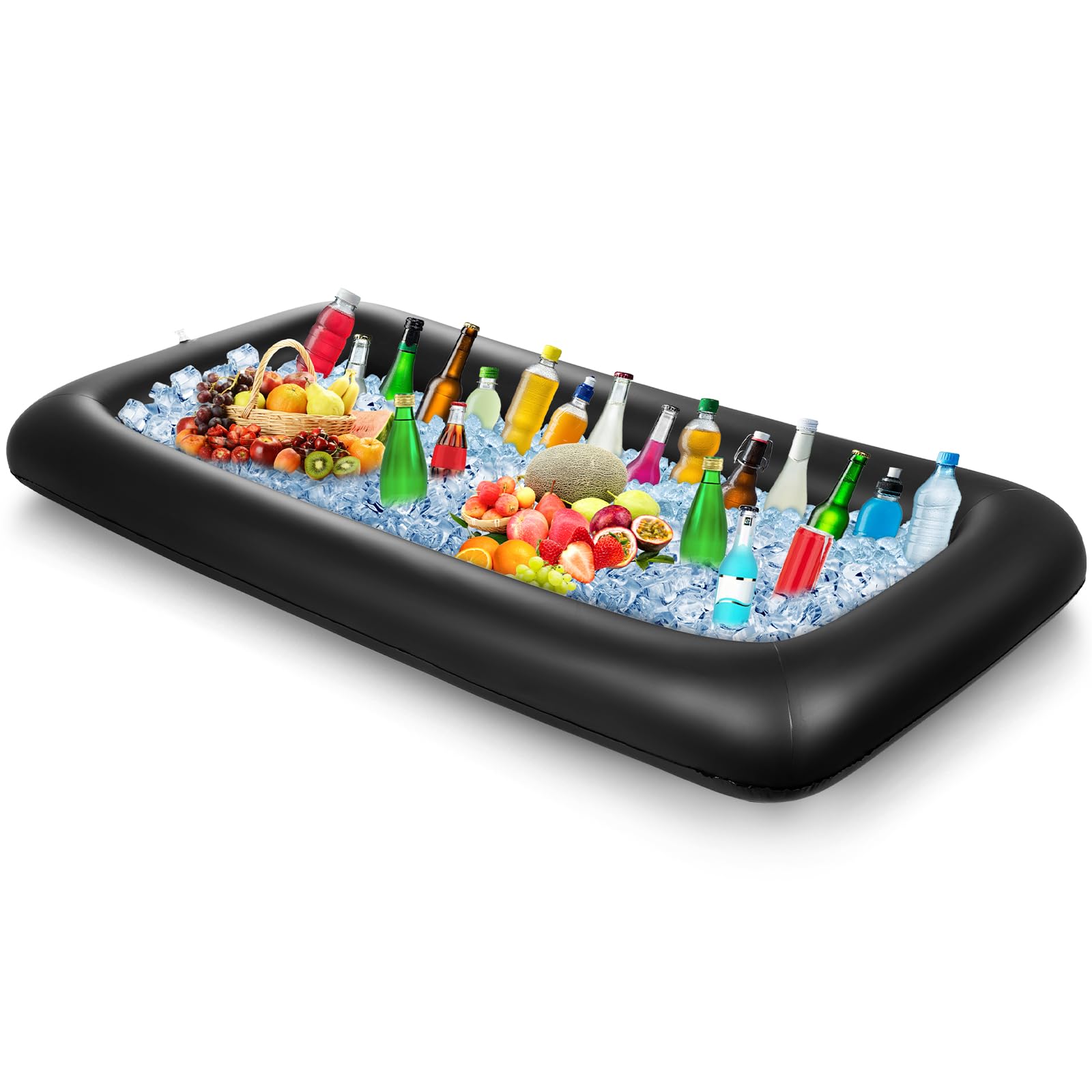 Leitee Inflatable Serving Bar with Drain Plug 52 x 24 x 5 Inflatable Ice Serving Buffet Bar for Party Food Cooler Buffet Drink