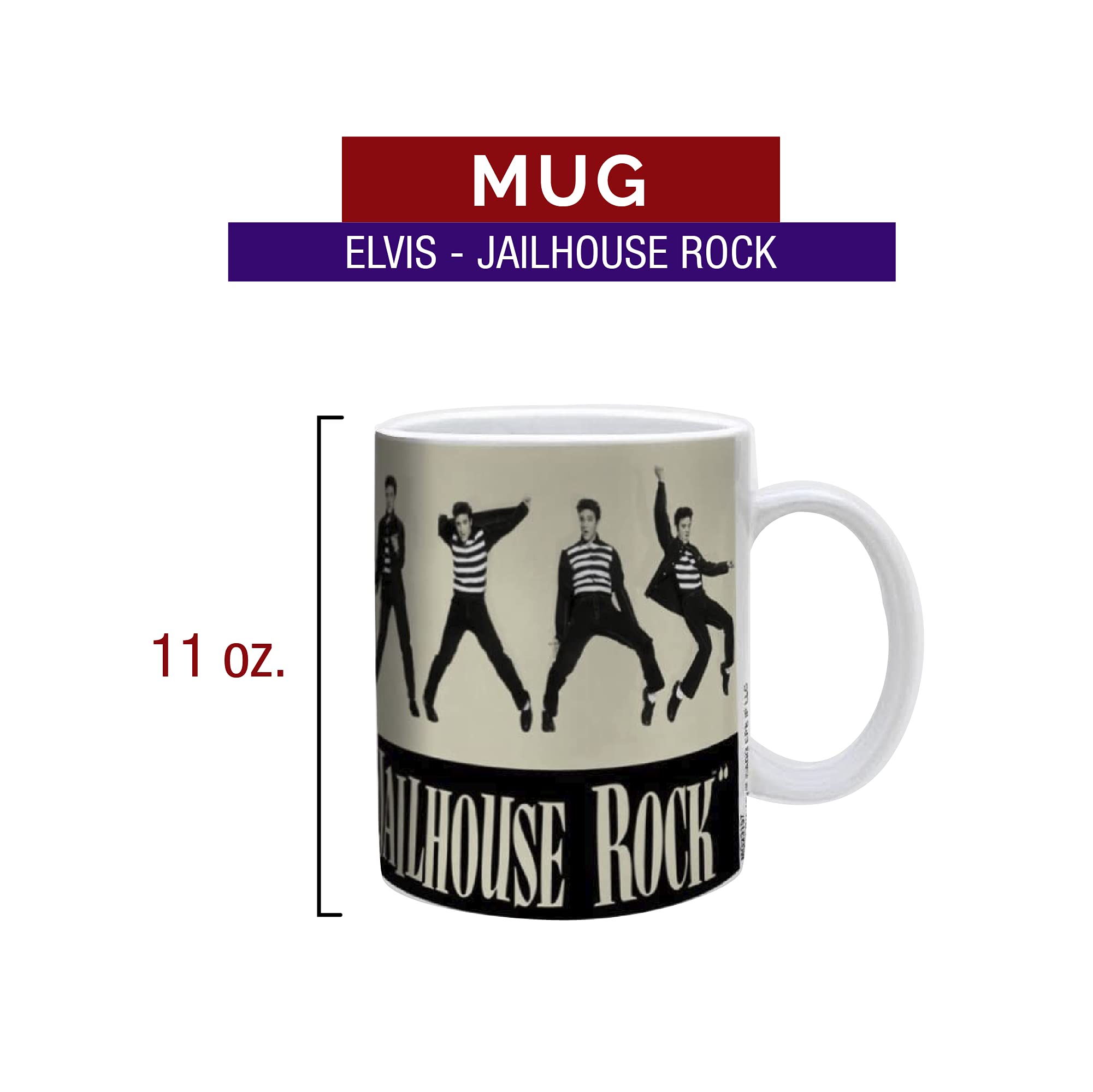 Pyramid America - Elvis Presley Mug - Elvis Jailhouse Rock Mug - 11 oz. Unique Ceramic Cup for Coffee, Cocoa & Tea Drinkers - Ch