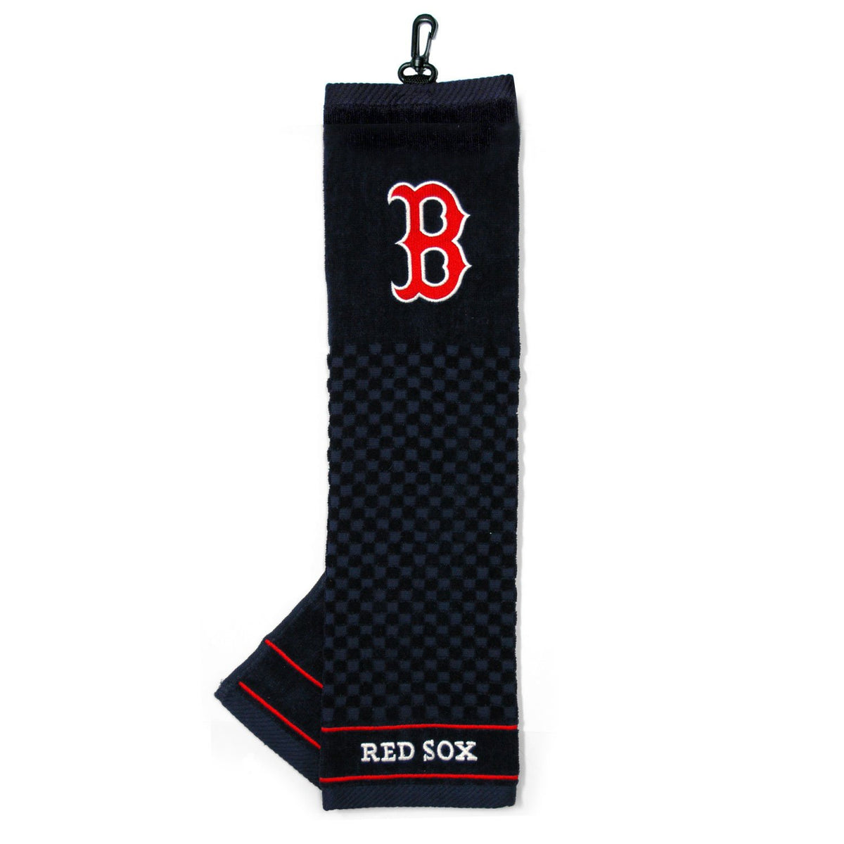 Team Golf Mlb Boston Red Sox Embroidered Golf Towel Embroidered Golf Towel, Checkered Scrubber Design, Embroidered Logo