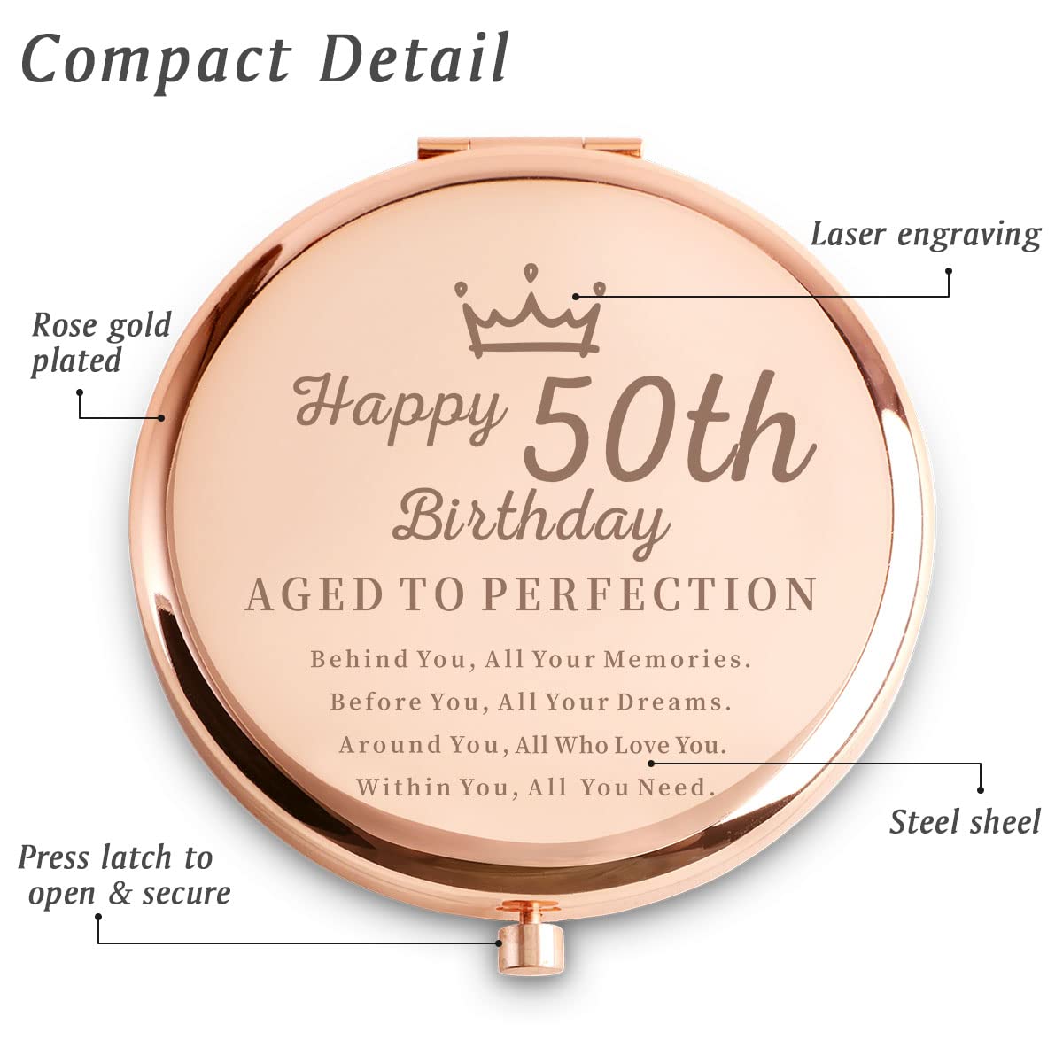 50th Happy Birthday Gifts for Women, Best Female Presents for 50 Year Old Her Sister Wife Aunt Friends Mom, Personalized Engrave