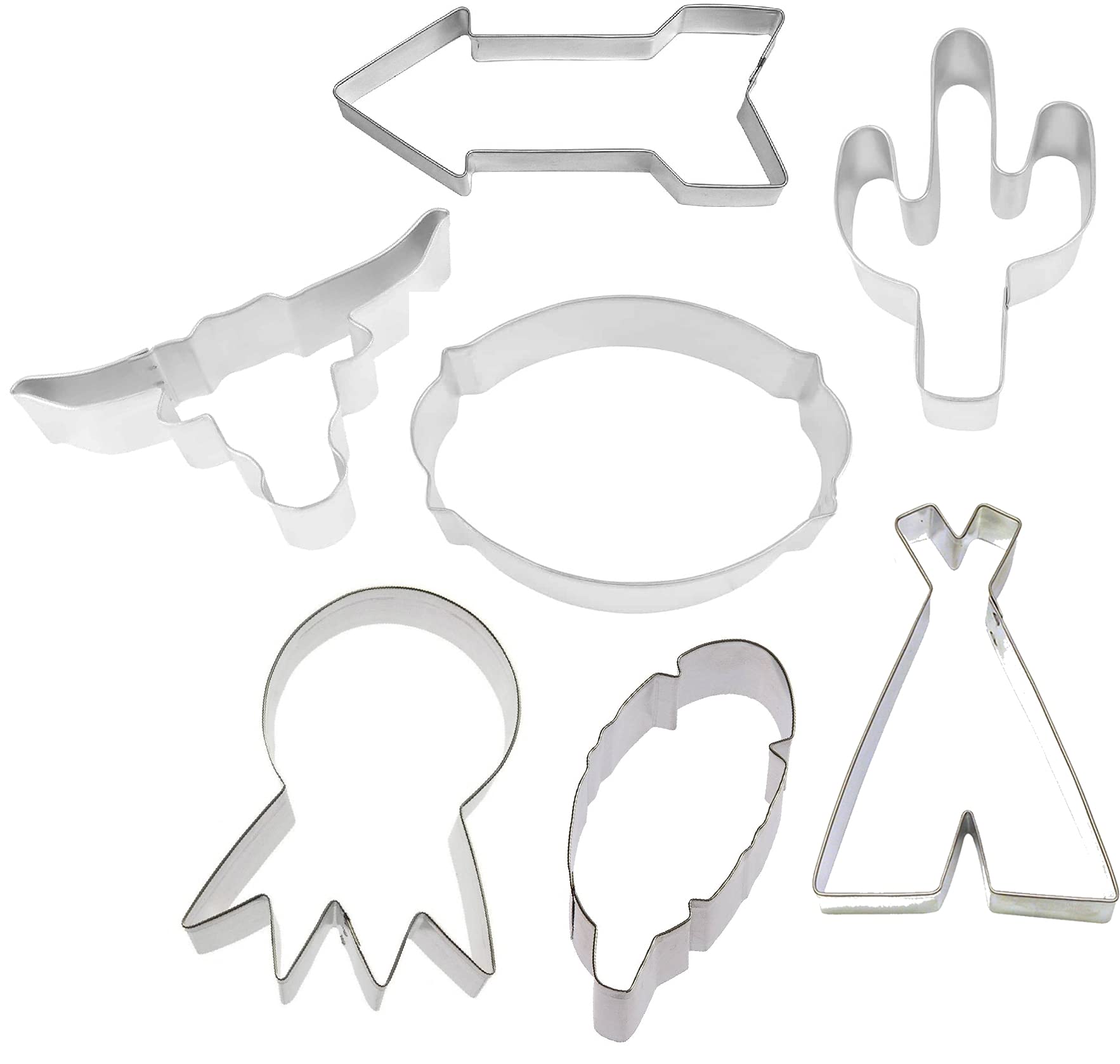 Southwestern Boho Native Tribal Cookie Cutter 7 Piece Set From The Cookie Cutter Shop - Tin Plated Steel Cookie Cutters