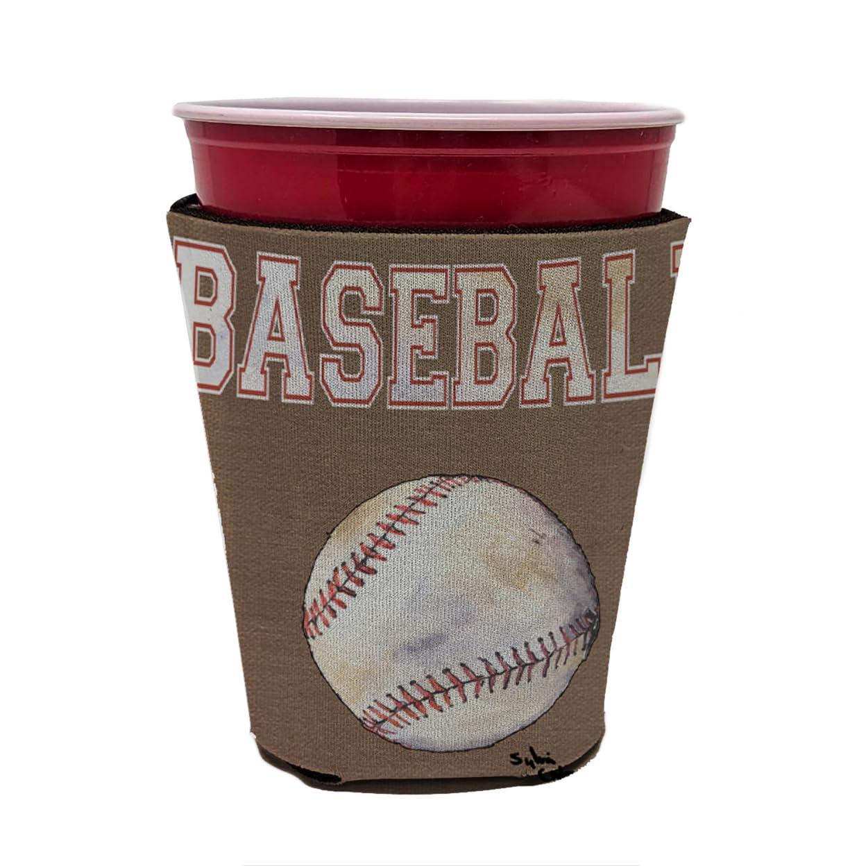Baseball Red Solo Cup Beverage Insulator Hugger