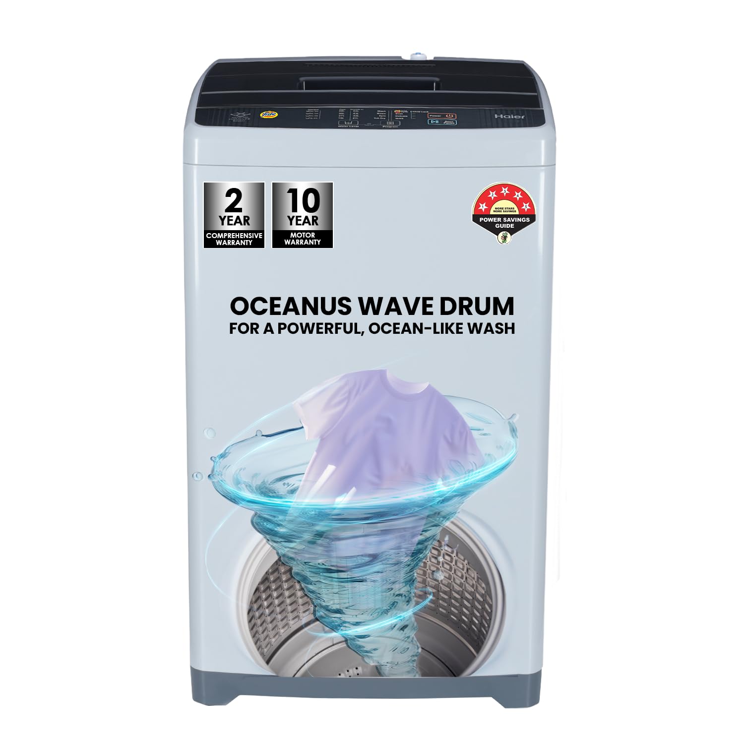 Haier 6 Kg 5 Star Oceanus Wave Drum Washing Machine Fully Automatic Top Load (Hwm60Ae, Moonlight Silver)