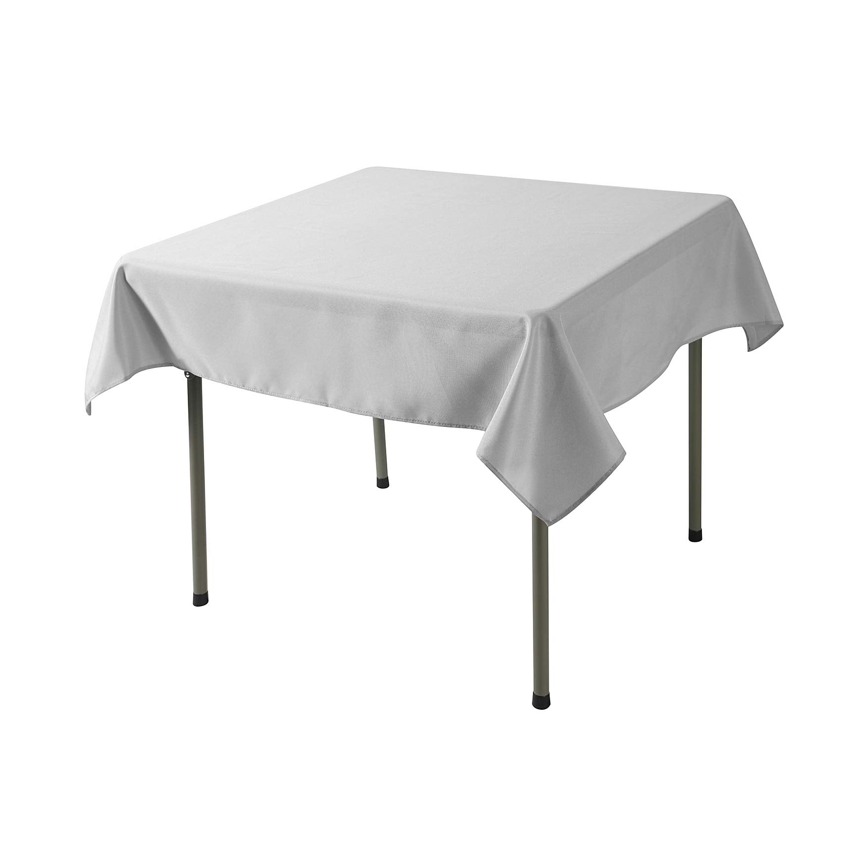 132 Inch Round Tablecloth Washable Polyester Table Cloth Decorative Table Cover For Wedding Party Dining Banquet(132 Inch,Silver
