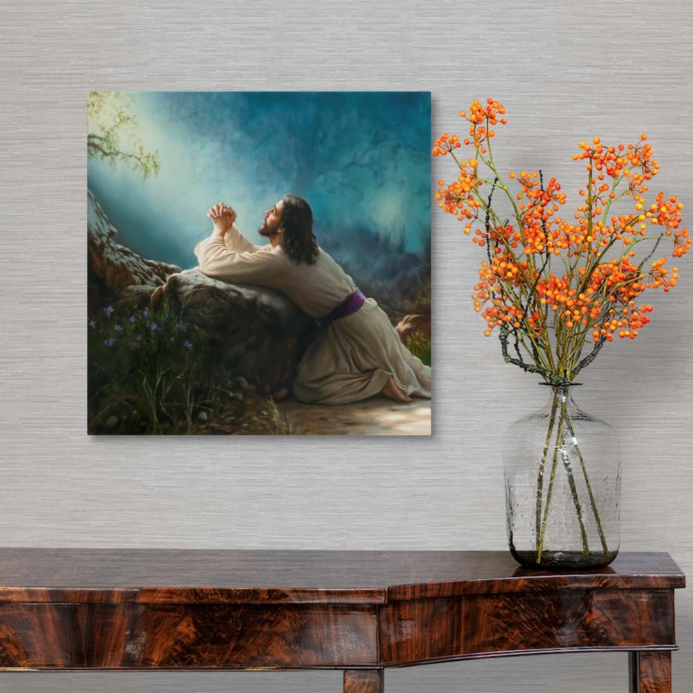 Canvas On Demand Gethsemane Canvas Wall Art Print By Mark Missman, Traditional, Home Decor, Christian, Christianity Artwork, 16'