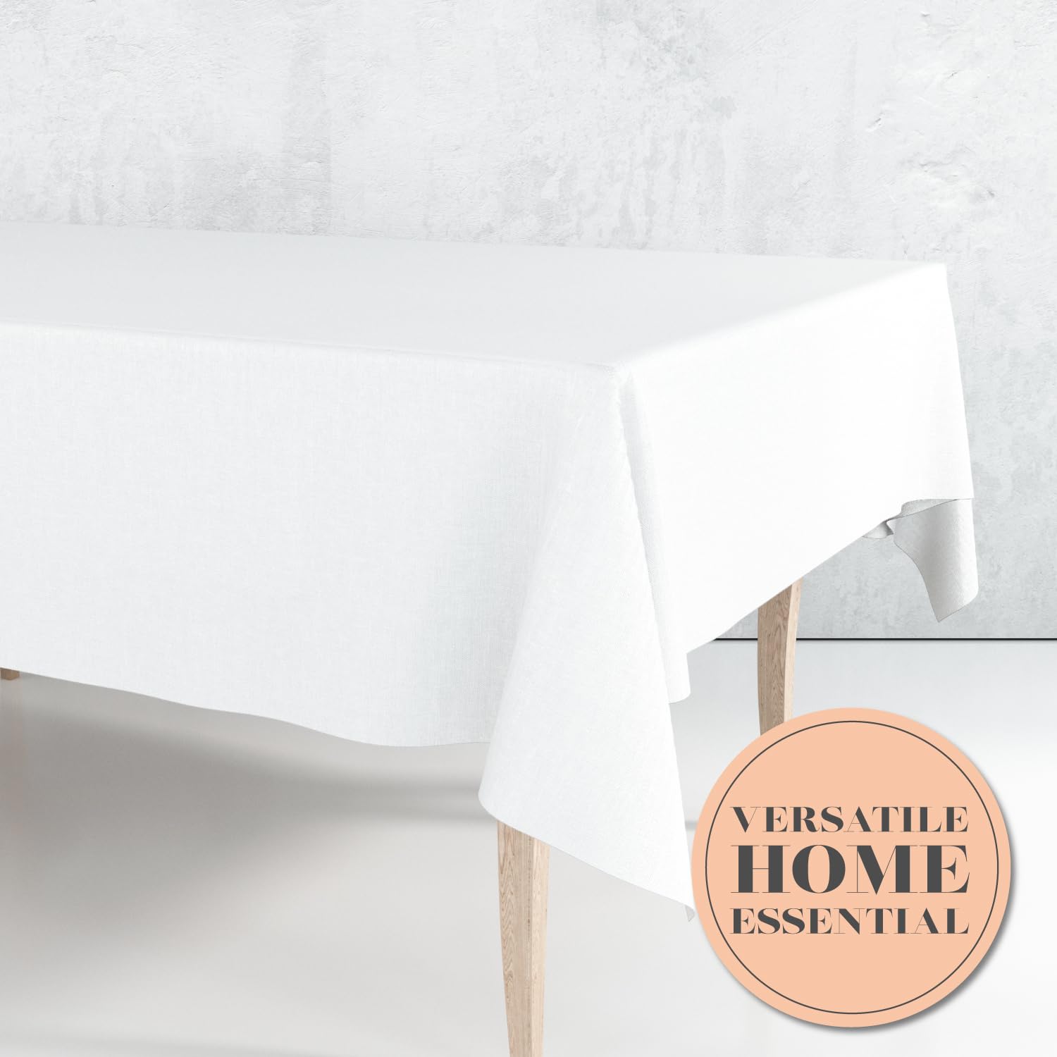 White Square Tablecloth 52X52 Inch, 200Gsm - Set Of 2 Extra Soft Square Tablecloths - Stain And Wrinkle-Resistant, Machine Washa