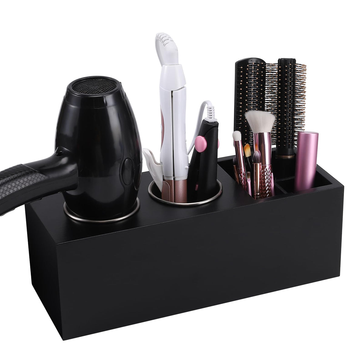 Raikedr Hair Dryer Countertop Holder, Hair Tool Organizer Wall Mount, Blow Dryer Holder Cabinet Door Organizer, Bathroom Counter
