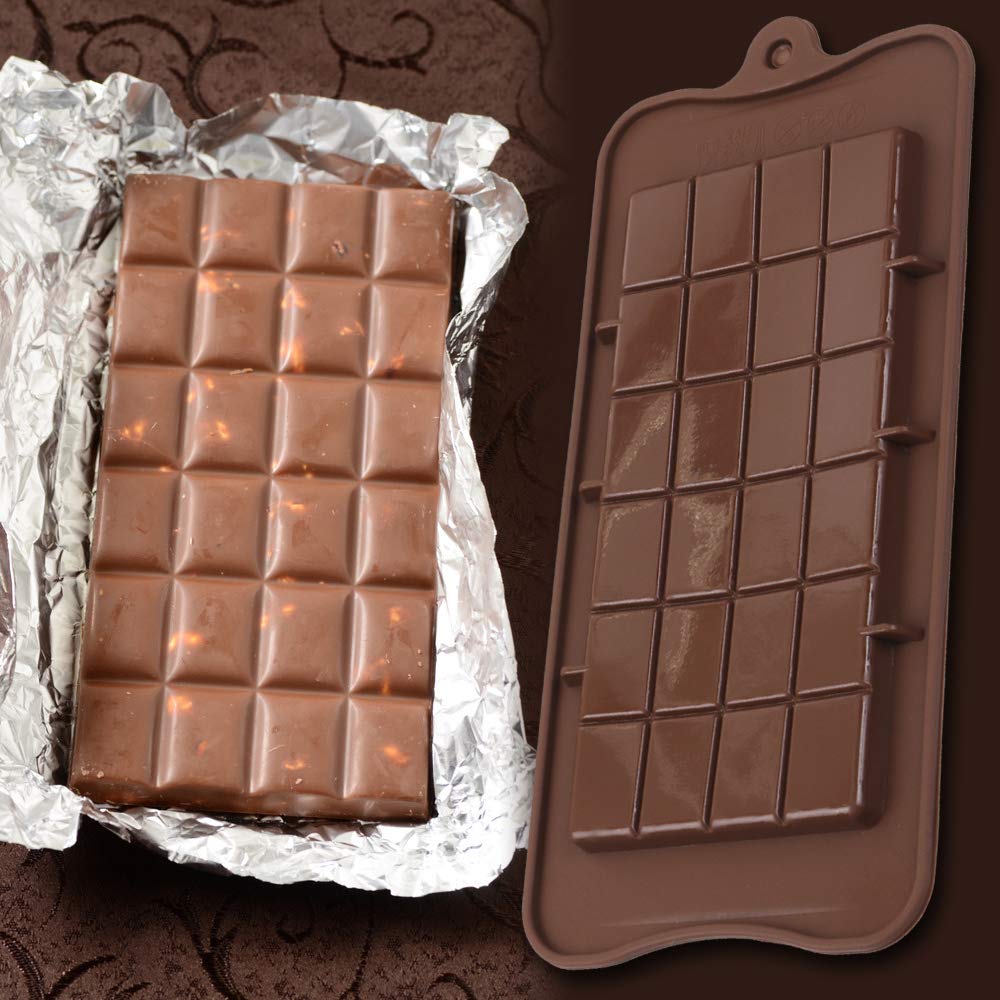 Cozihom Food Grade Silicone Break-Apart Chocolate Molds, Chocolate Bar Mold, Engery Bar, Cocao Bar, Candy Protein Mold, 5 Pcs