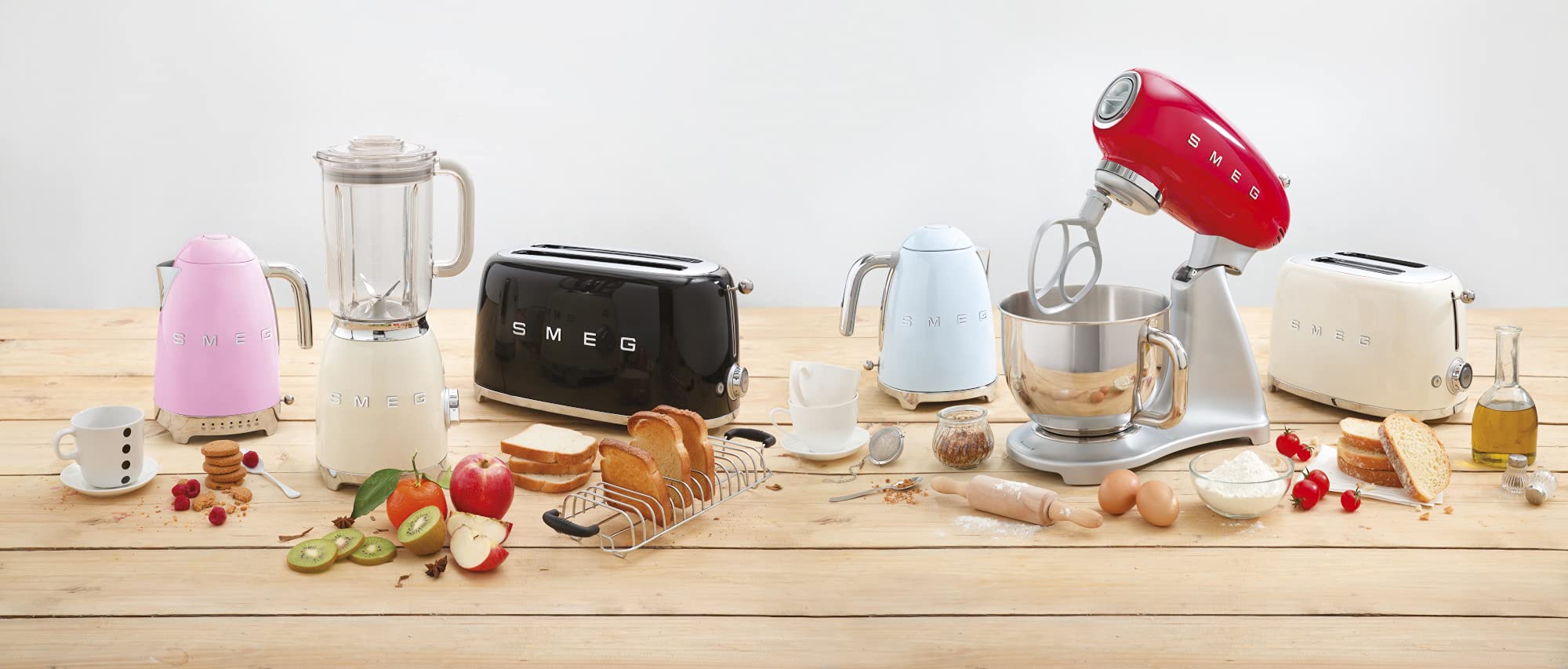 Smeg KLF03PBUS 50's Retro Electric Kettle, 1.7 Qt, Stainless Steel, Automatic Shutoff, Pastel Blue