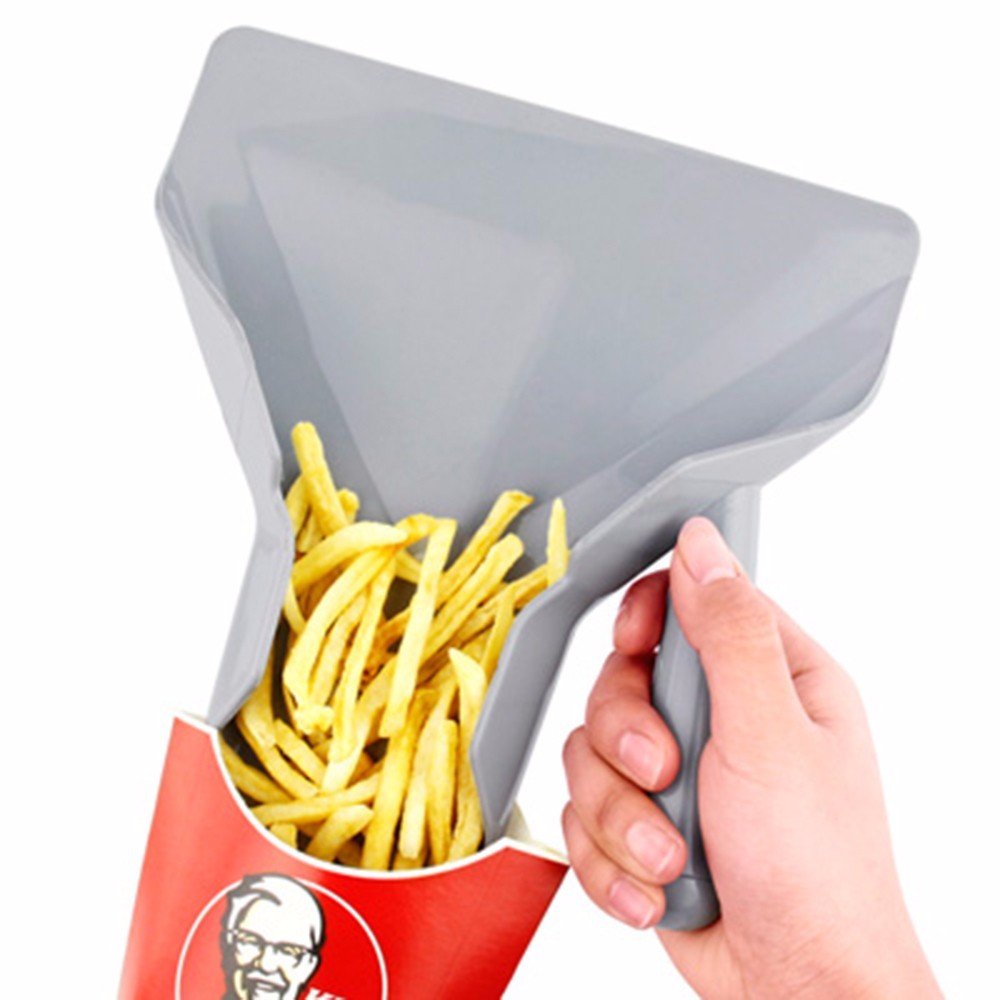 Hglukgo Only Right Handle Comerical Plastic Chips Scoop Food French Fries Shovel Handle Fry Scoop1