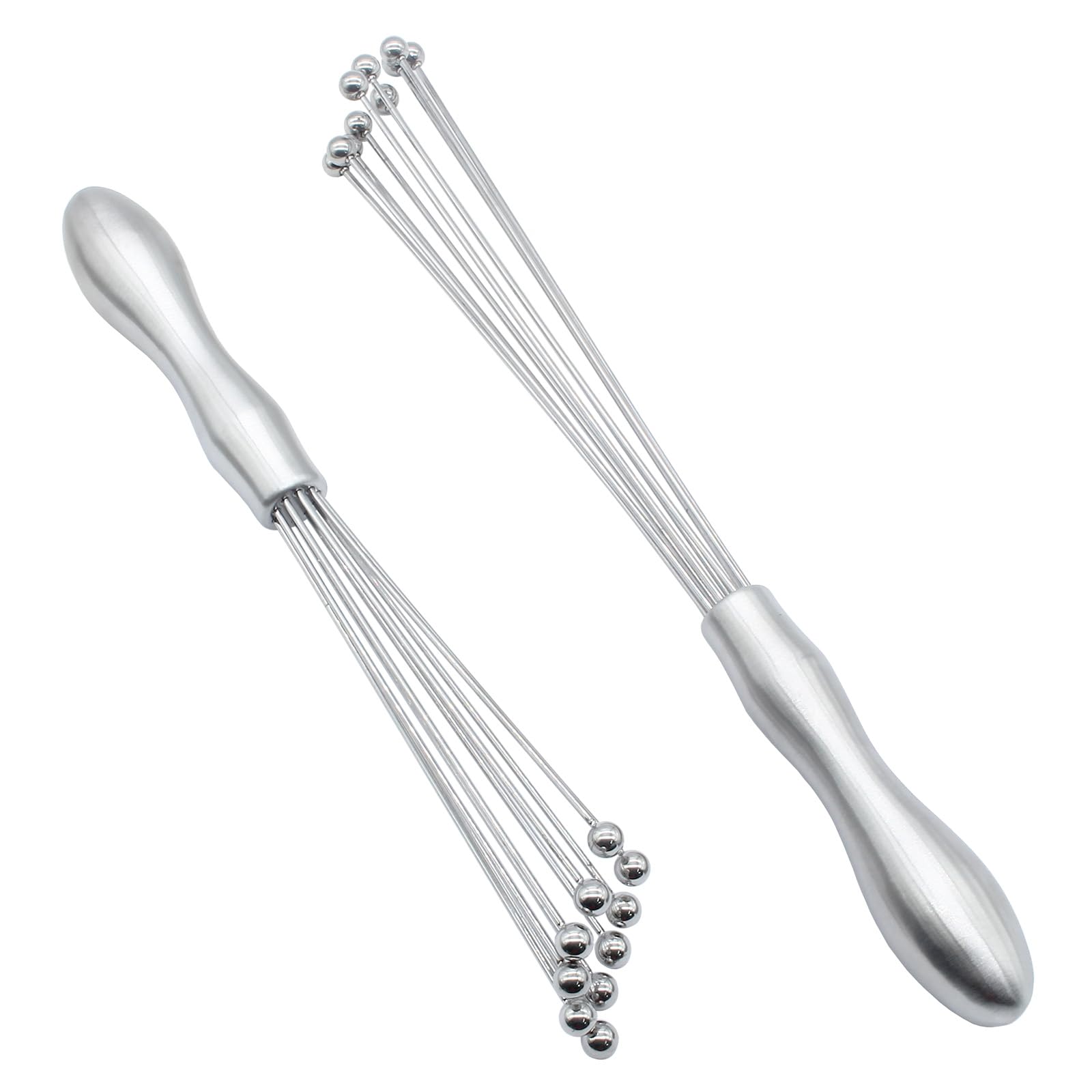 Hitefu 2Pcs Stainless Steel Ball Whisk, 10 Inch & 12 Inch Wire Egg Whisk, Manual Egg Beaters Mixer Whisk For Cooking Cream Sauce