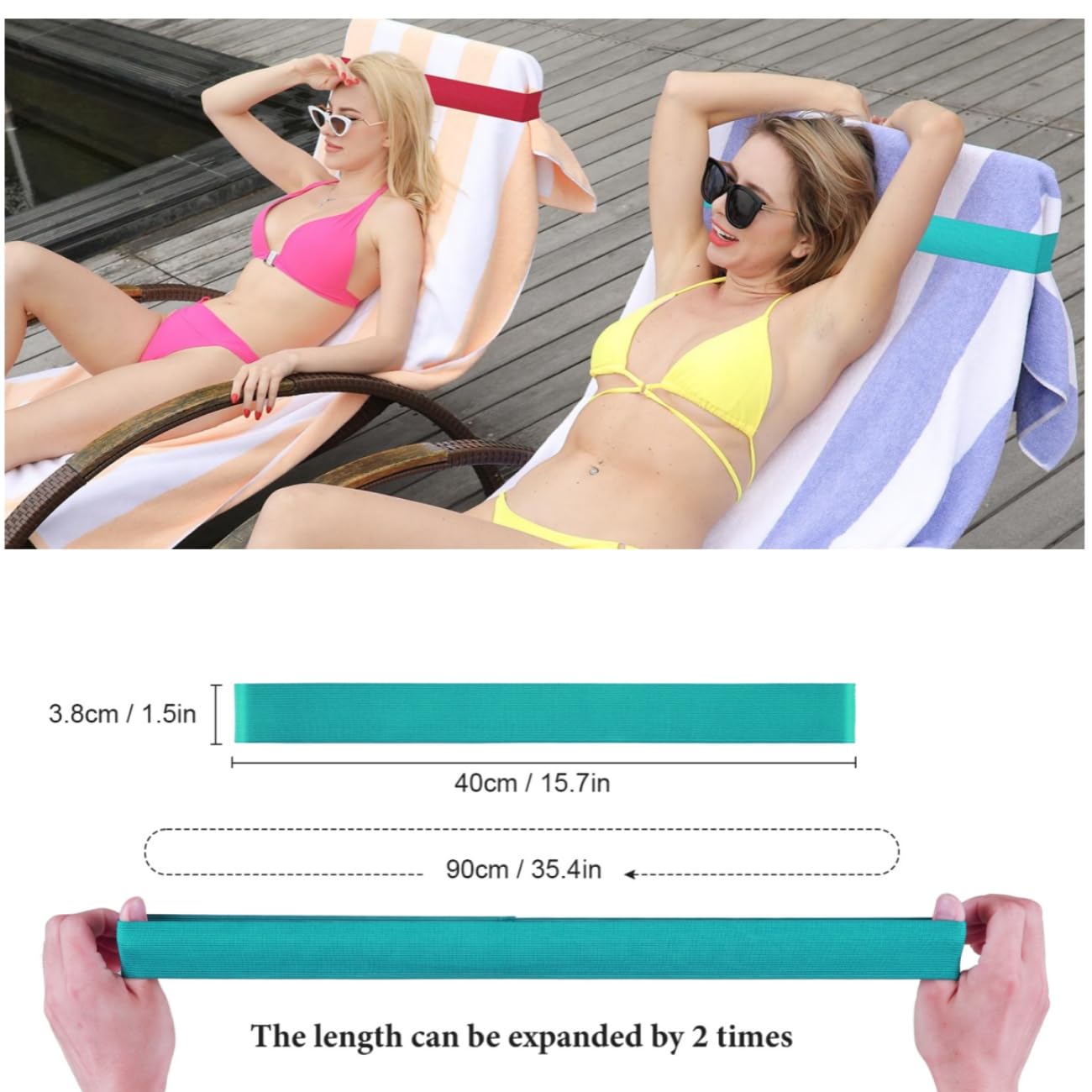 Beach Towel Bands (4 Pack), Beach Chair, Pool Chairs & Cruise Ship Essentials, The Better Towel Chair Clips Towel Holder Beach T