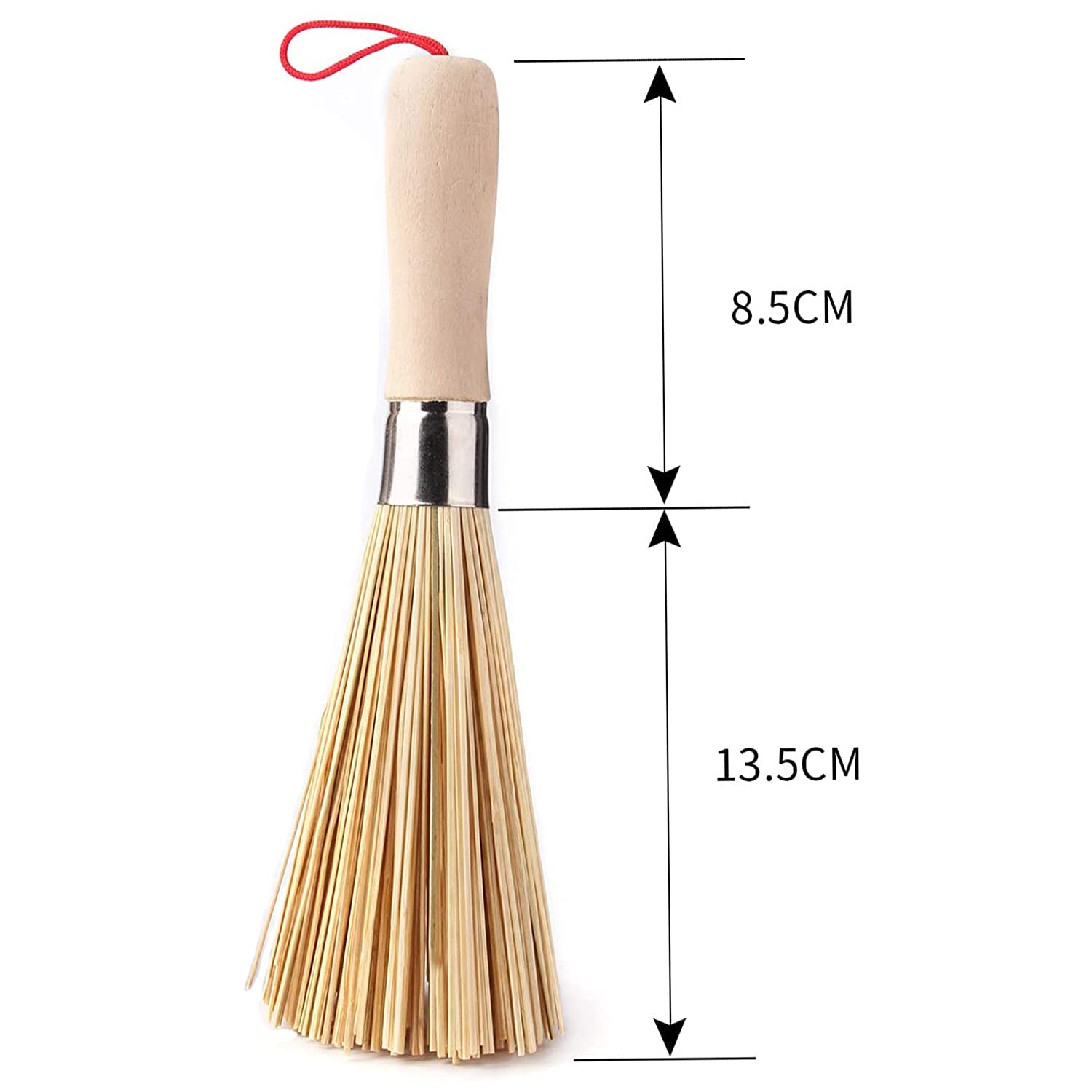 2Pack Traditional Natural Bamboo Wok Brushes , Kitchen Cleaning Brush, Bamboo Kitchen Pan Brush, For Cleaning Dishes, Cast Iron