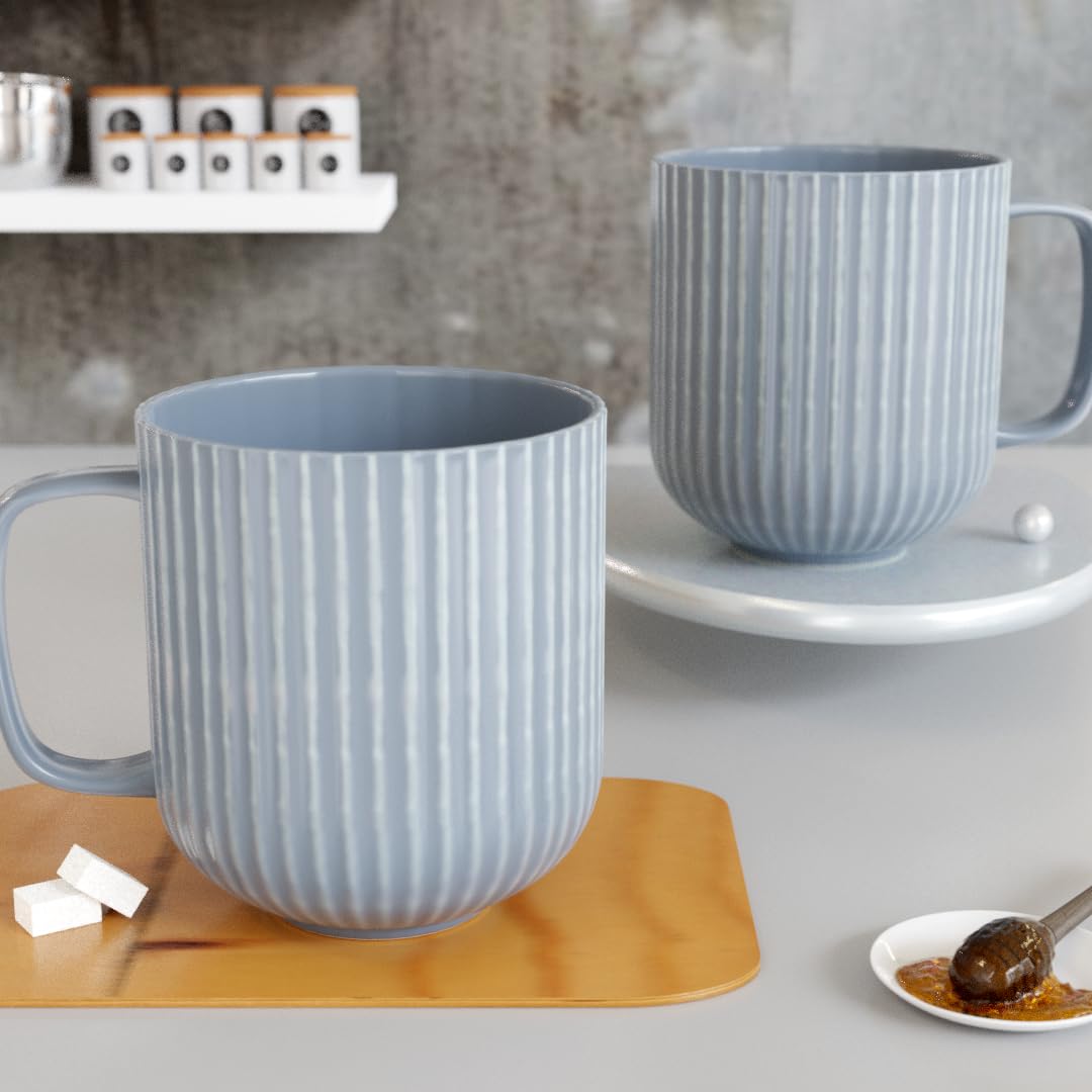 The Earth Store Coffee Mugs Set of 2 Ceramic Mugs to Gift to Best Friend, Tea Mugs, Microwave Safe Coffee Mugs, Ceramic Tea Cups