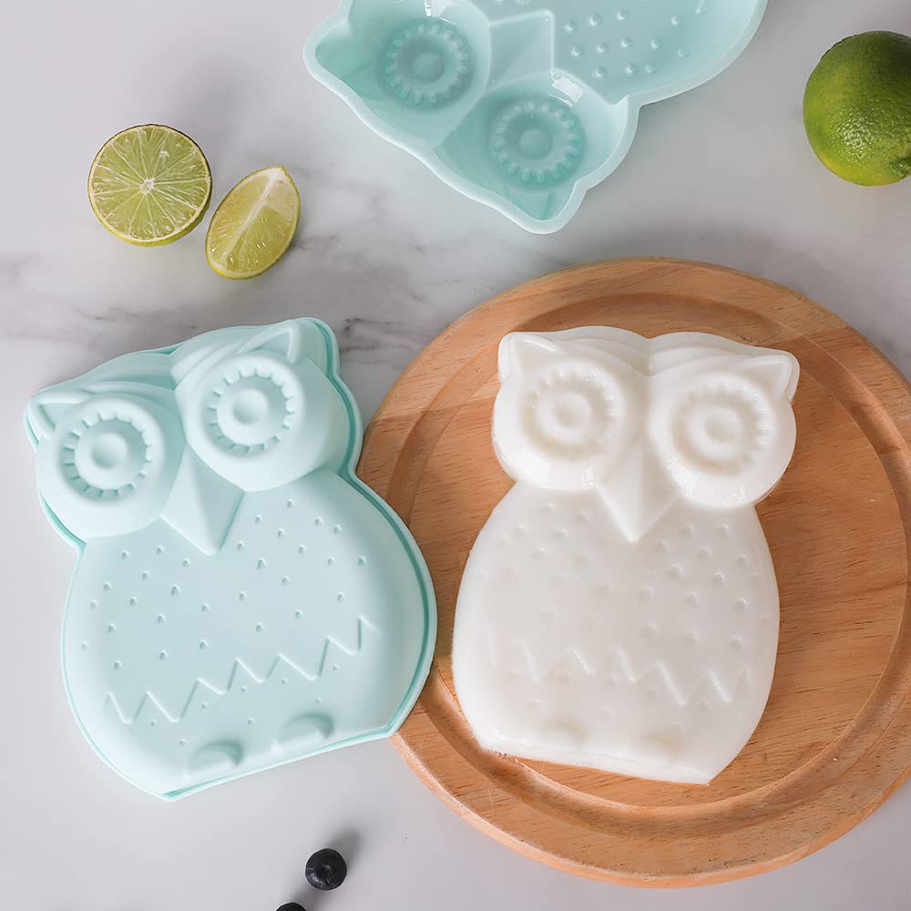3D Owl Cake Pan, Silicone Owl Mold, Animal Molds, Resin Molds Silicone, Oven Safe Large 7X6 Inches