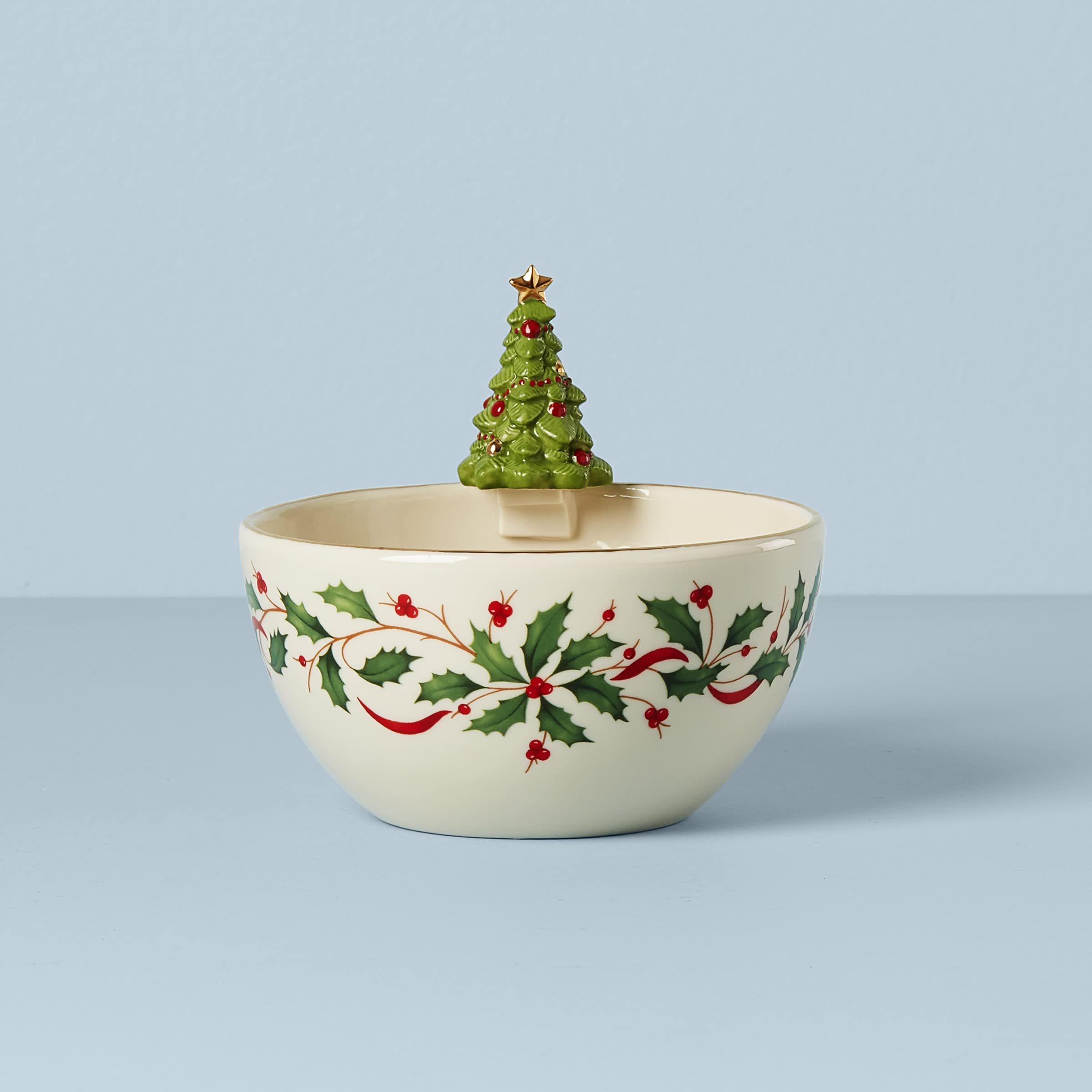 Lenox Holiday Tree Bowl, 1.10, Red & Green