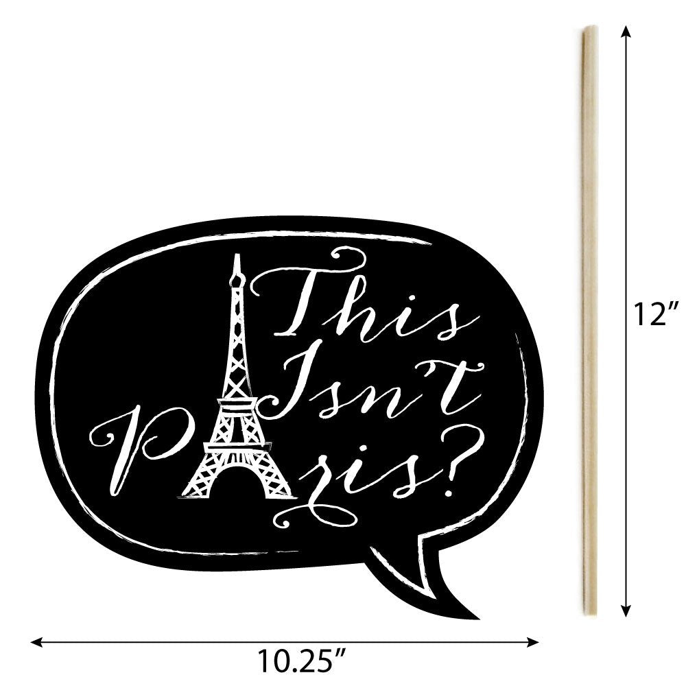 Big Dot Of Happiness Funny Paris, Ooh La La - Paris Themed Photo Booth Props Kit - 10 Piece