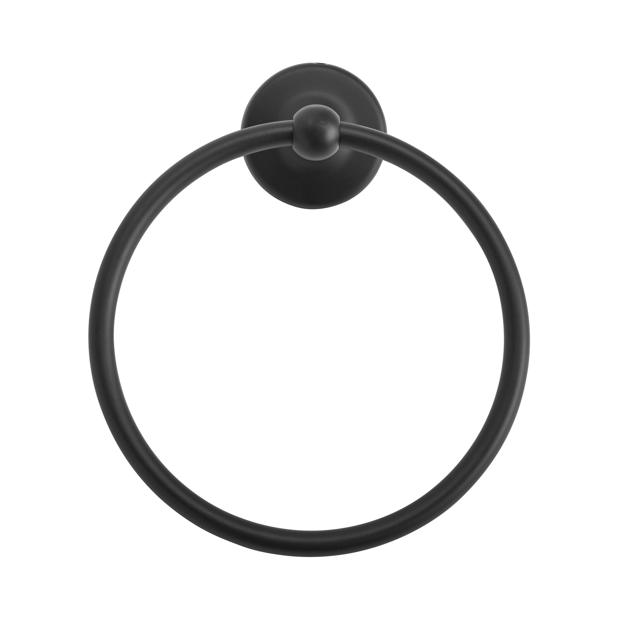 Amerock Wall Mounted Matte Black Towel Ring, Small Hand Towel Holder, Bathroom Accessories, Bath Hardware, Kitchen Towel Holder