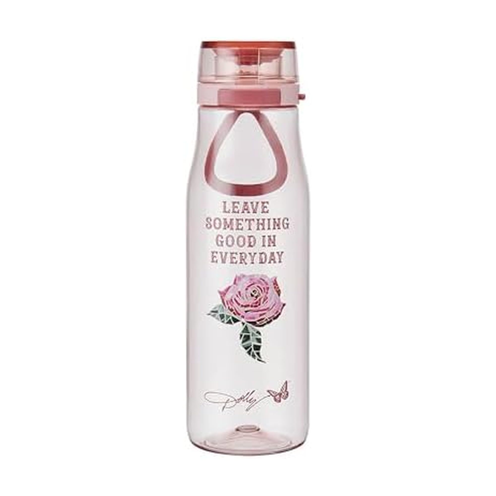 Dolly Parton Water Bottle, Made From Durable Tritan, Leakproof One Touch Flip Lid And Handle For Easy Carrying, 24 Ounce, Pink R