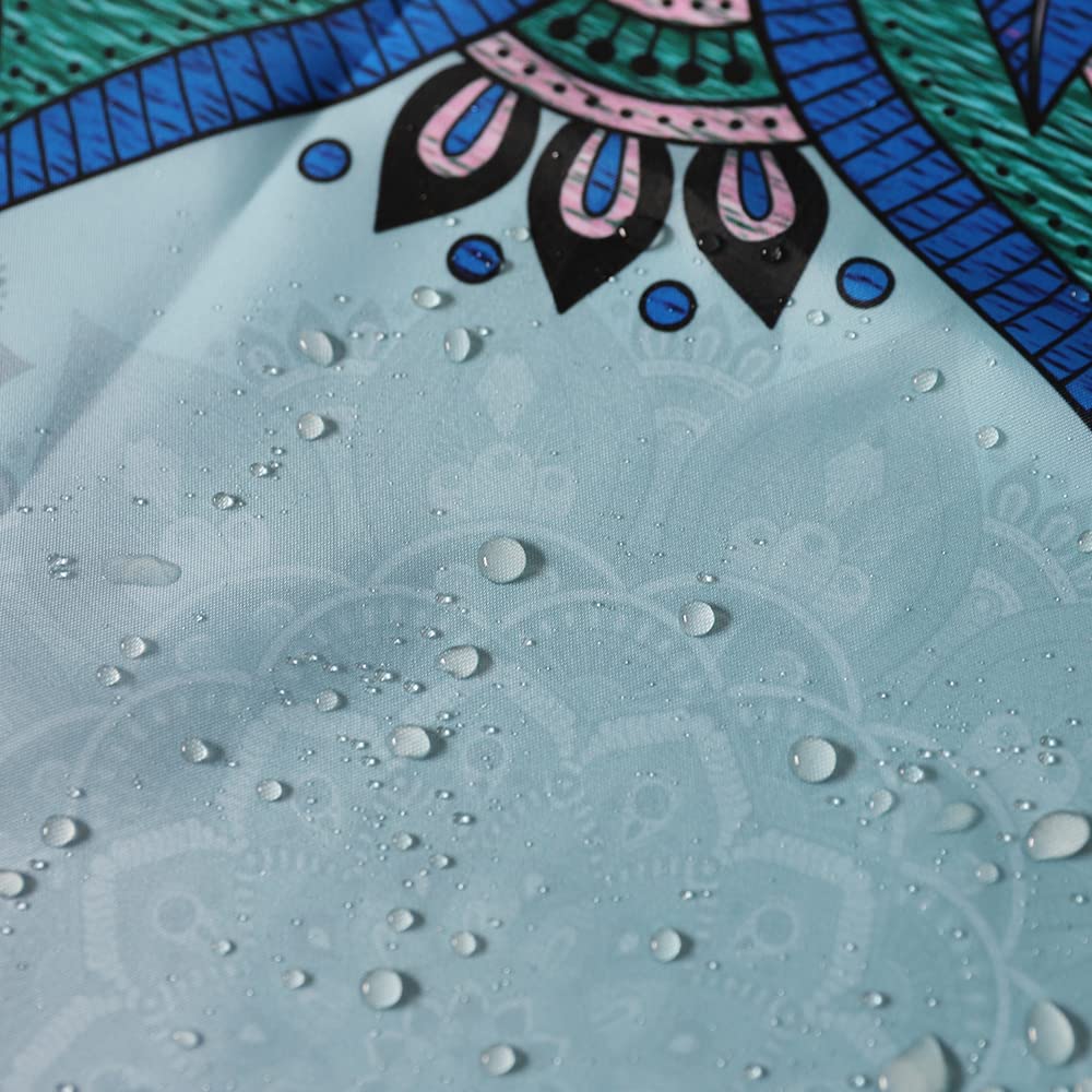 Rv Shower Curtains Forest Mountain Happy Camper, Fabric Rv Bathroom Curtain Sets With Hooks 47Wx64H Inches