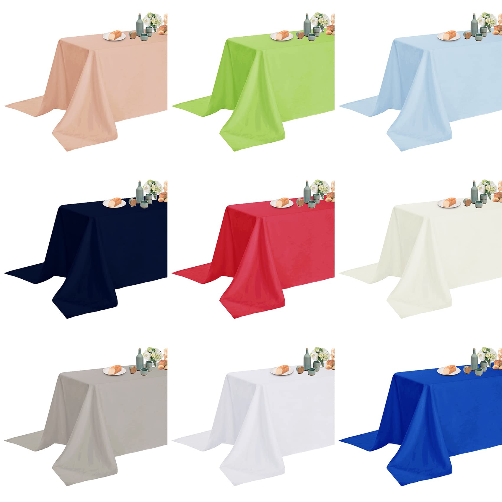 Fokitut 2 Pack Waterproof Rectangle Tablecloth, 60X120 Inch,Stain Resistant And Wrinkle Polyester Table Cloth, Fabric Table Cove