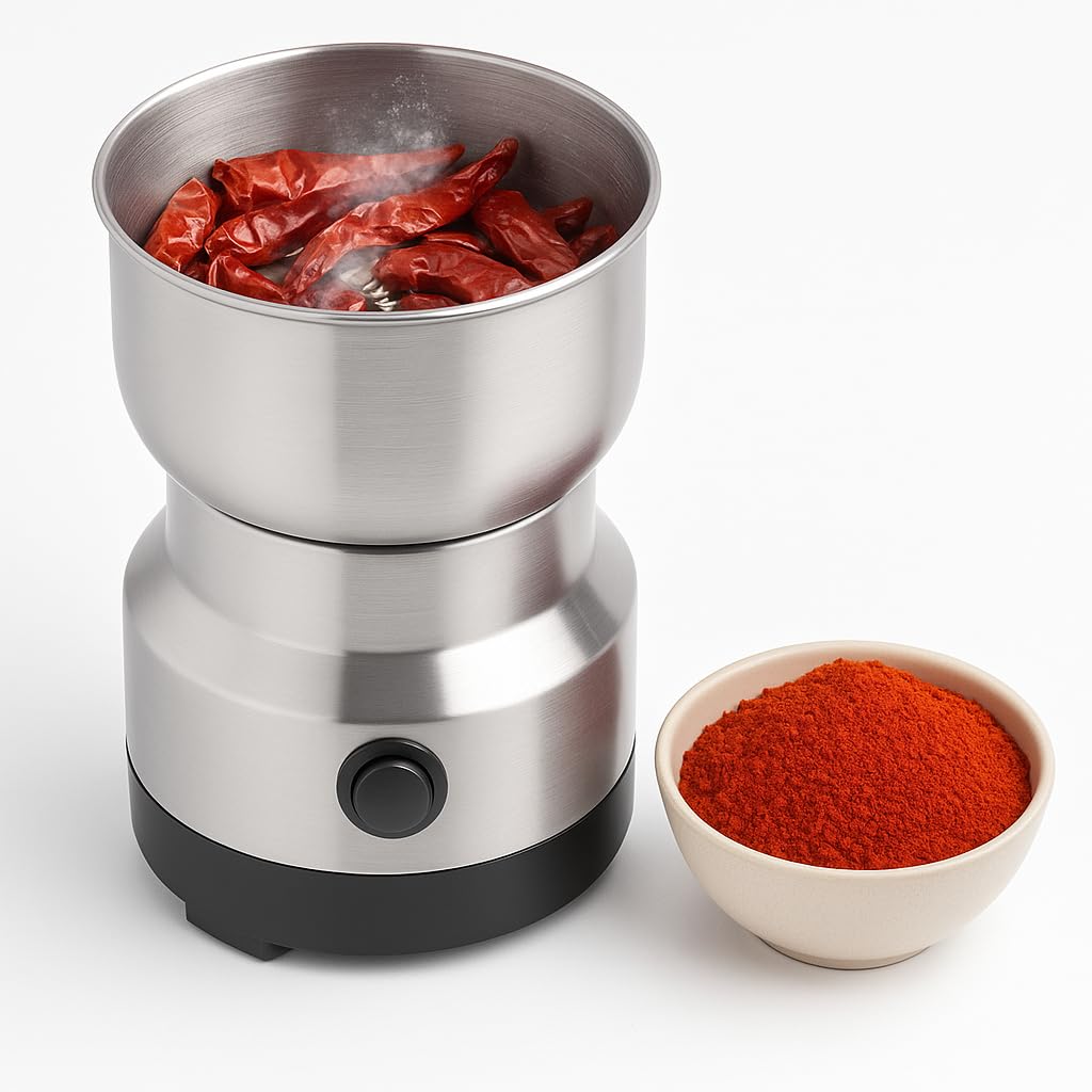 Uroshi Nima Electric Grinder Stainless Steel Mini Mixer For Coffee, Spices, Masala, Nuts & Seeds Multifunctional Household Chopp