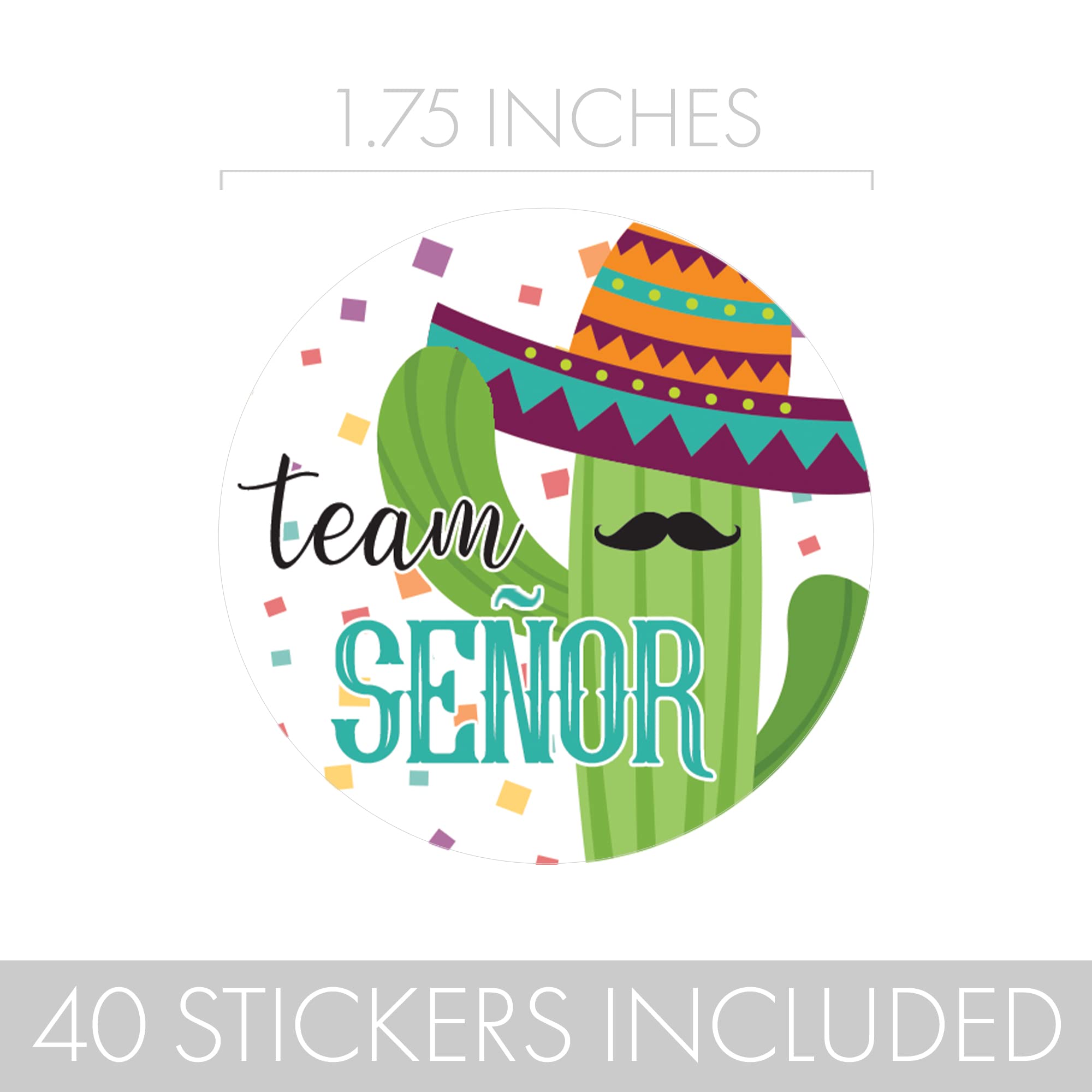 Taco 'Bout A Baby Fiesta Gender Reveal Team Seor Or Seorita Stickers - 40 Labels