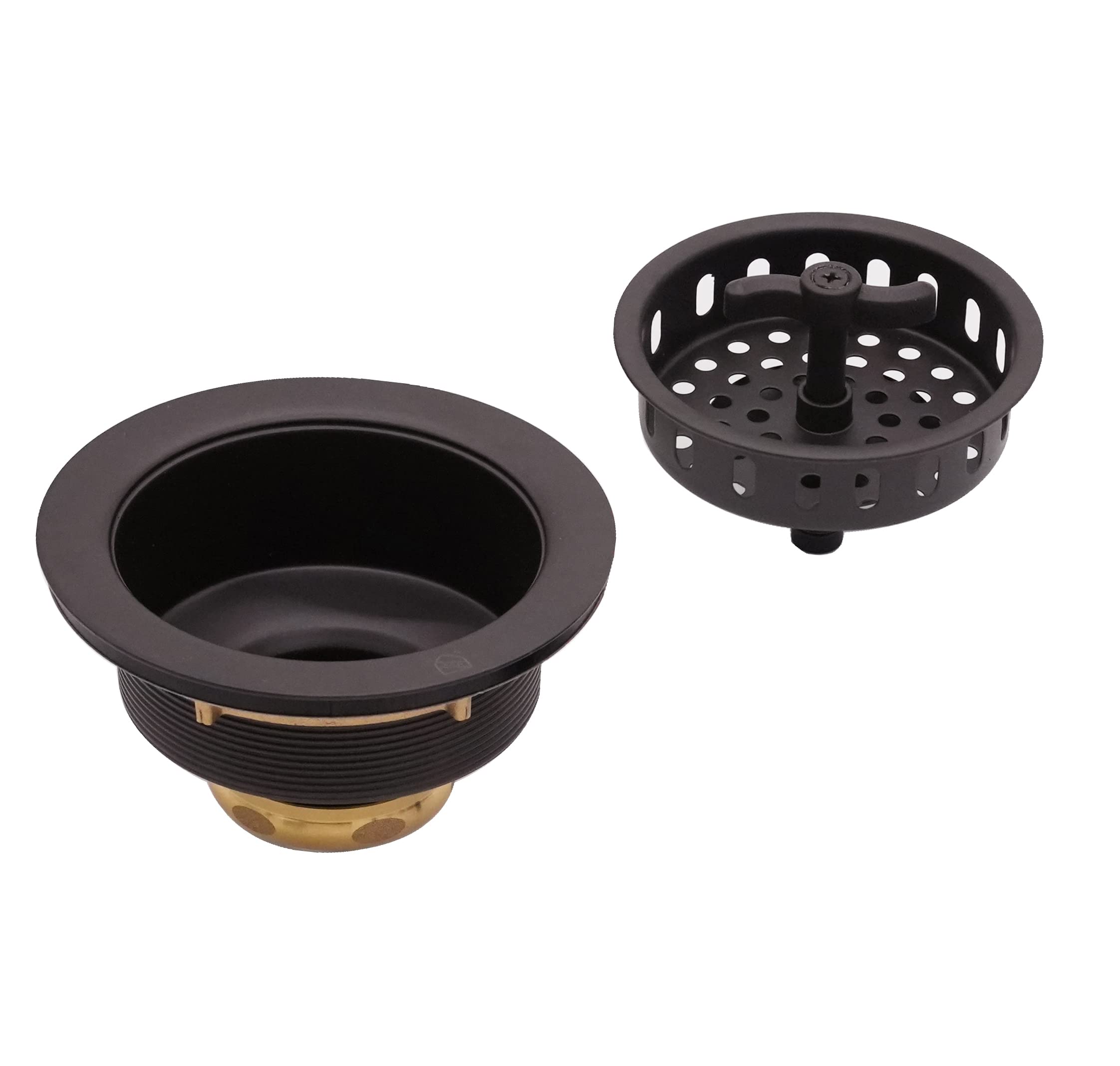 Westbrass A213-12 3-1/2'' Wing Nut Twist Style Large Kitchen Sink Basket Strainer, 1-Pack, Oil Rubbed Bronze