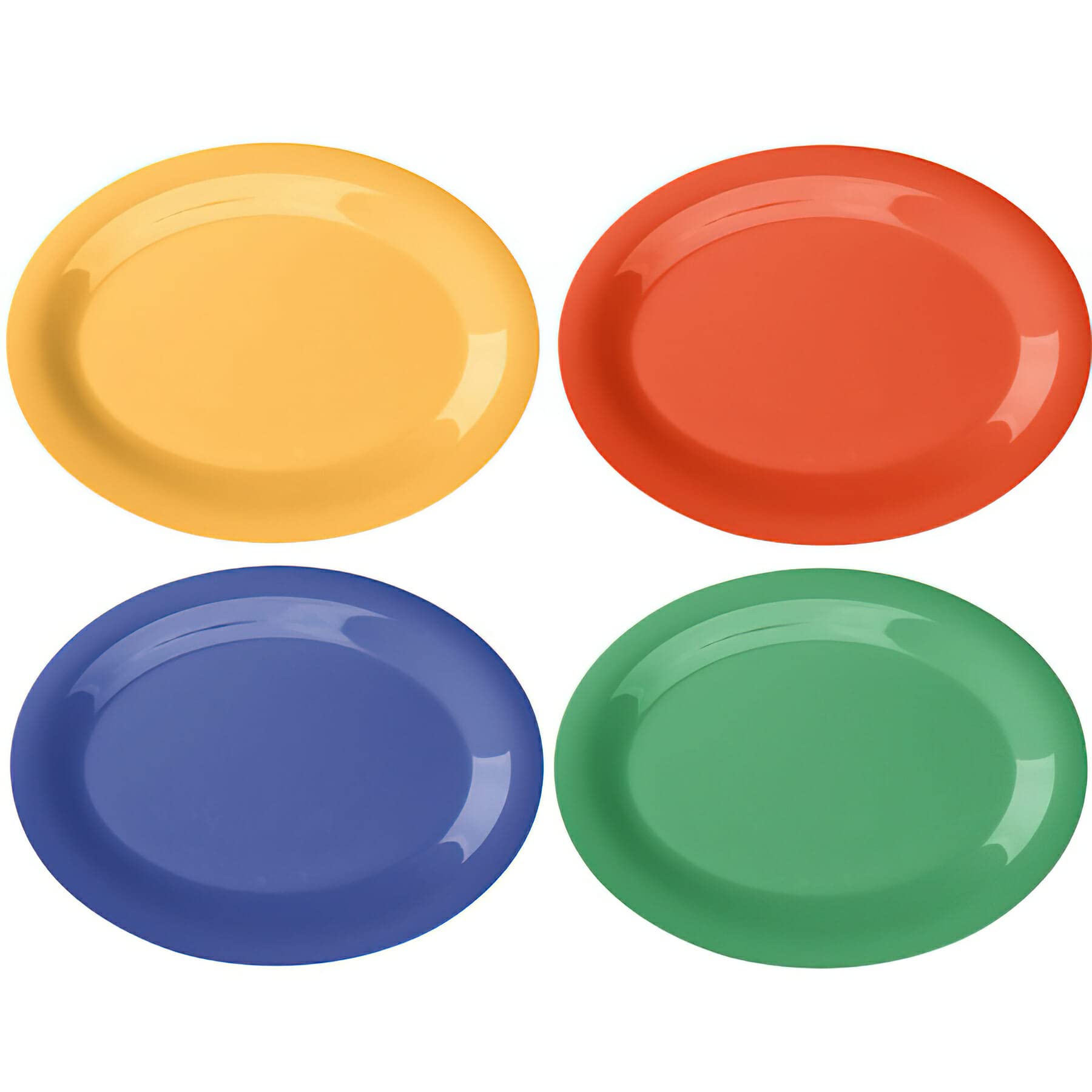 G.E.T. OP-120-MIX Melamine Oval Serving Platter / Dinner Plate, 12 x 9, Assorted (Set of 12)