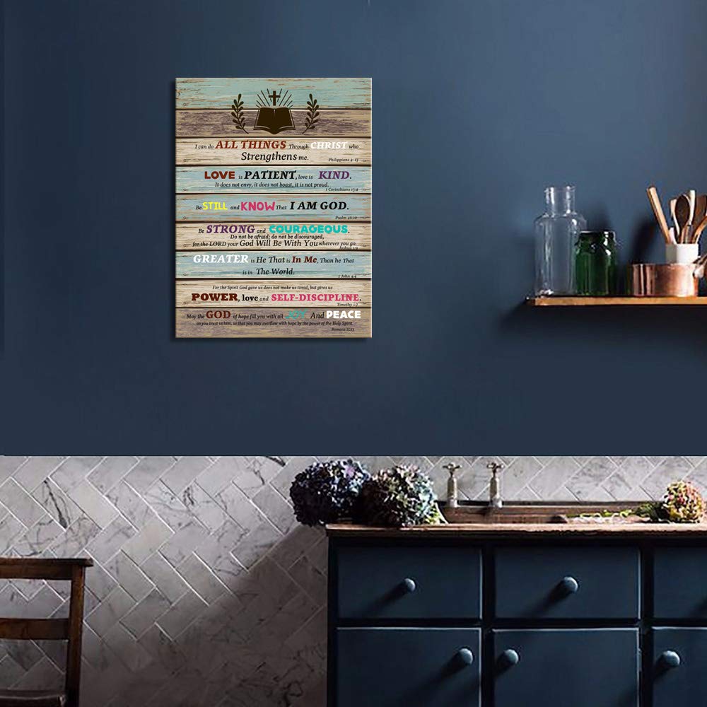 Inspirational Wall Art Scripture Bible Verse Wall Art Christian Canvas Art For Office Bathroom Bedroom Wall Decor Rustic Farmhou