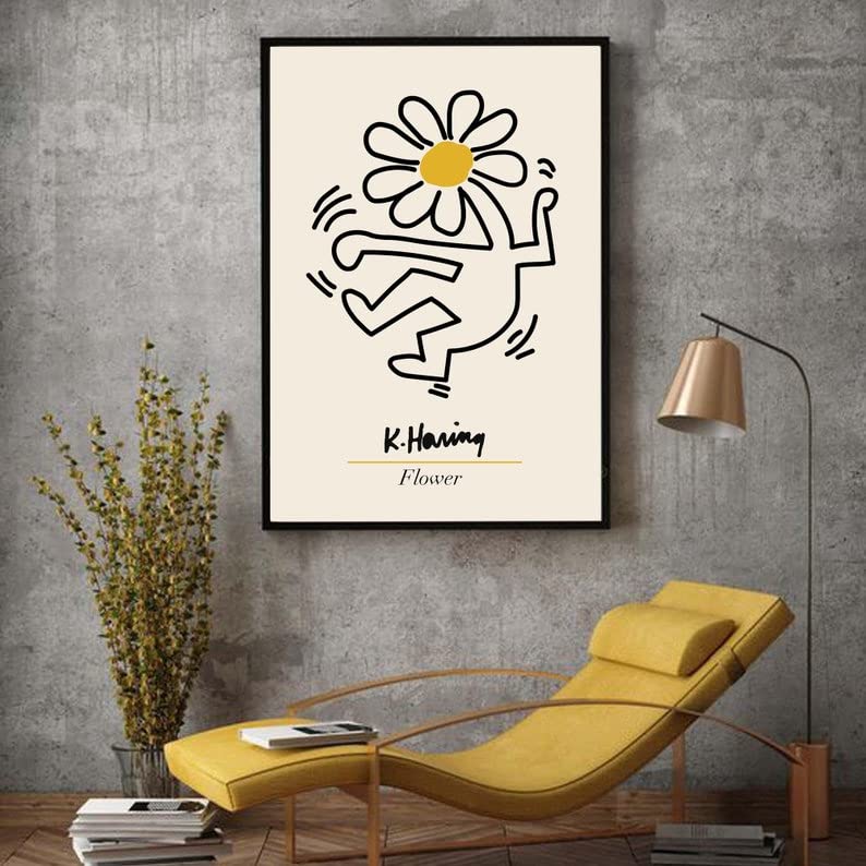 Hesendot Matisse Art Wall D  Cor,Flower Market Print Set Of 3, Keith Haring Wall Art,11X14In Unframed Real Quality Canvas Painti