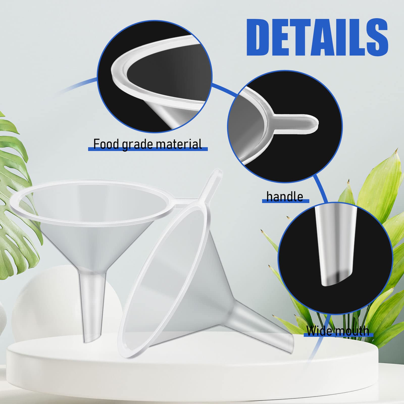 100 Pcs Small Funnel For Filling Small Bottles 2.16 Inch Clear Plastic Mini Funnels, Tiny Funnels Plastic Funnel For Lab Bottles