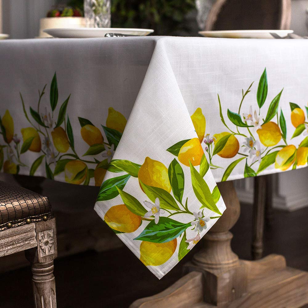 Artable Rectangle Spring Tablecloth Printed Flower Grass And Vintage Floral Patterns Table Cloth For Easter Table Runner Picnic