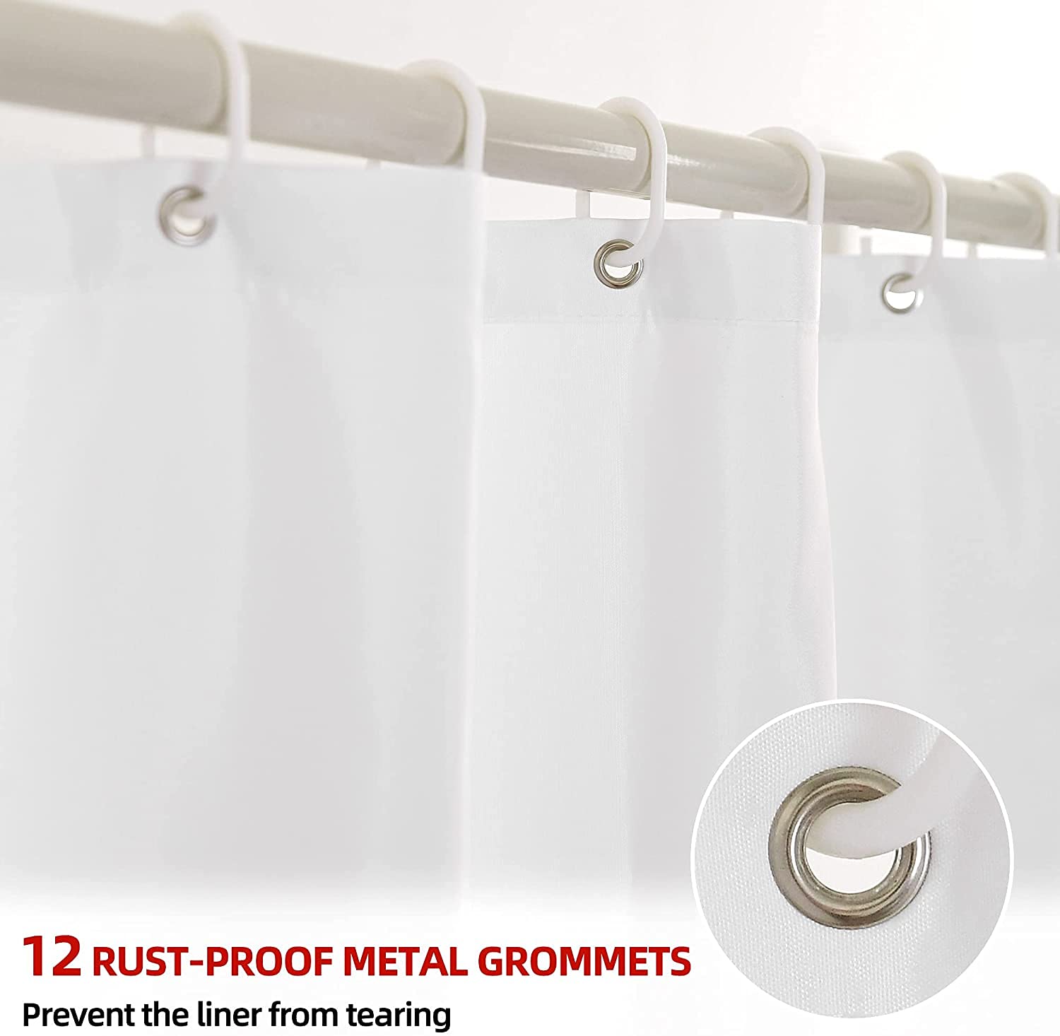 YI & ZE Ombre Pink Shower Curtain Sets for Bathroom Accessories Fabric Polyester Waterproof Modern Shower Curtain Liner with 12 Hooks Pink W72xL84