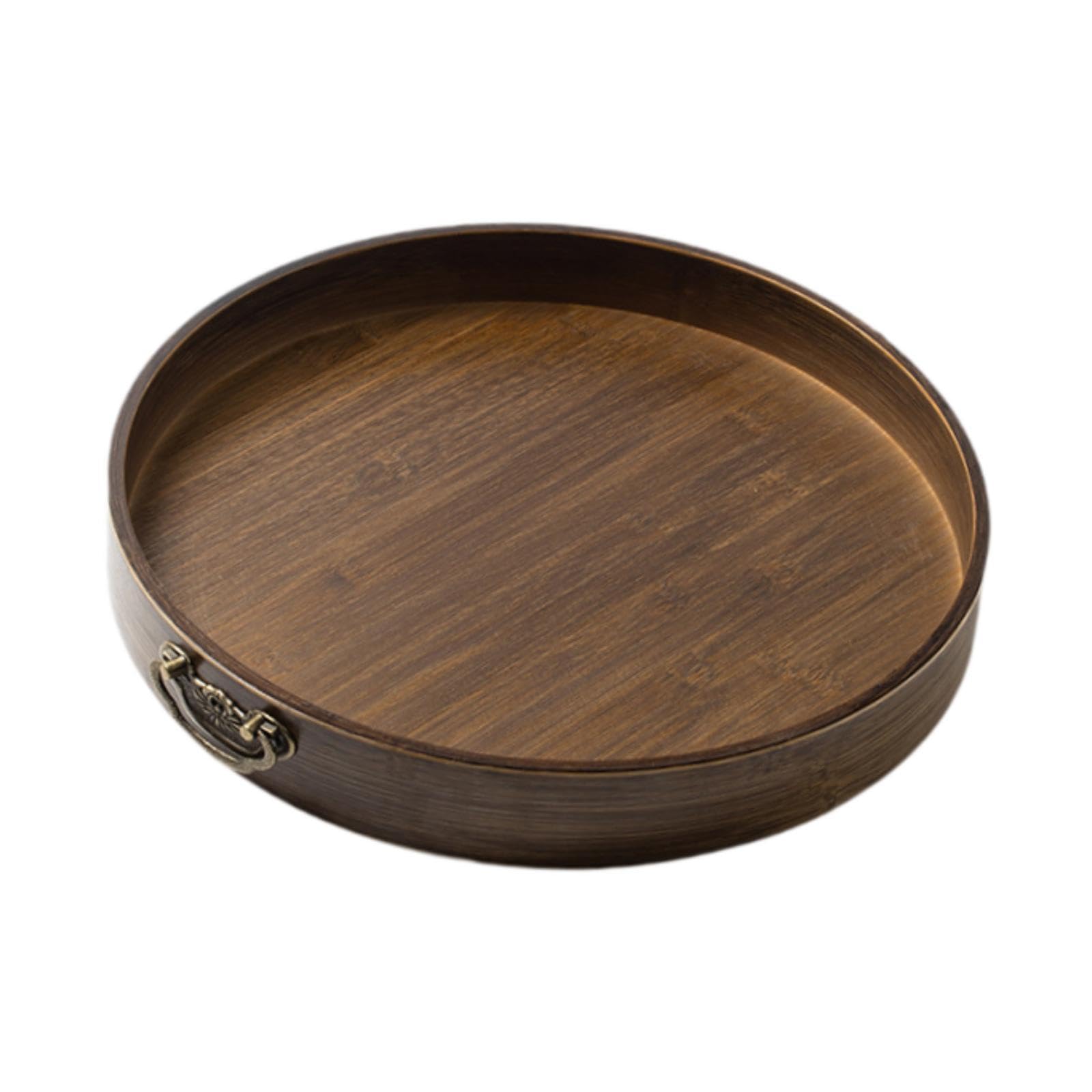 Ujeavette Round Serving Tray With Handles Jewelry Tray For Bathroom Living Room Office M