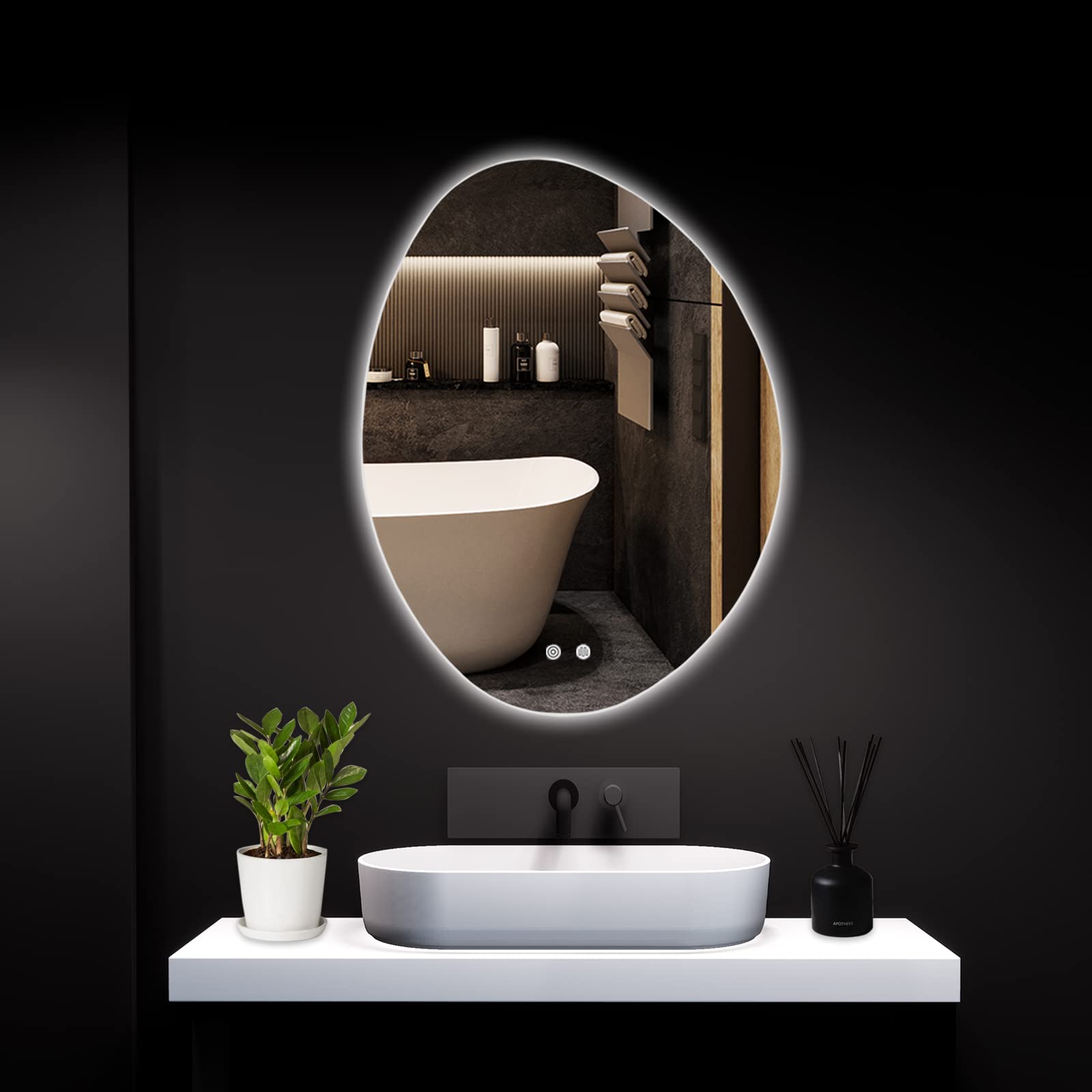 Wallbeyond Led Bathroom Mirror With Lights, 24 X 32 Inch Led Bathroom Vanity Mirror For Wall, Anti Fog Mirror For Bathroom, 3 Co