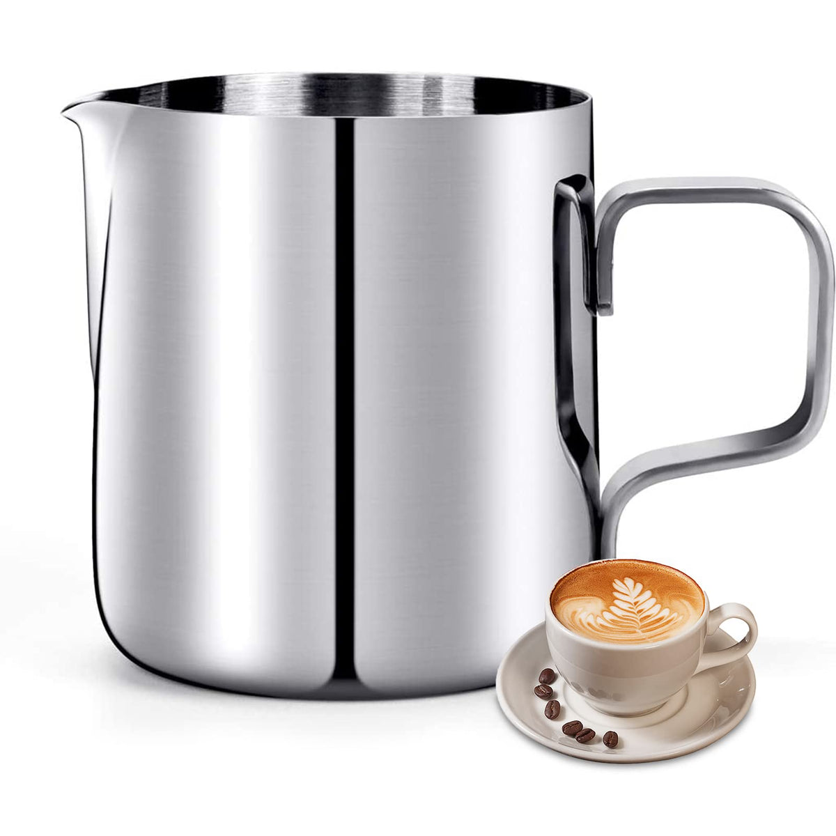 Hulisen Milk Frothing Pitcher, 6.8Oz/200Ml Stainless Steel Milk Frother Cup, Milk Steaming Pitcher, Small Milk Pitcher For Espre