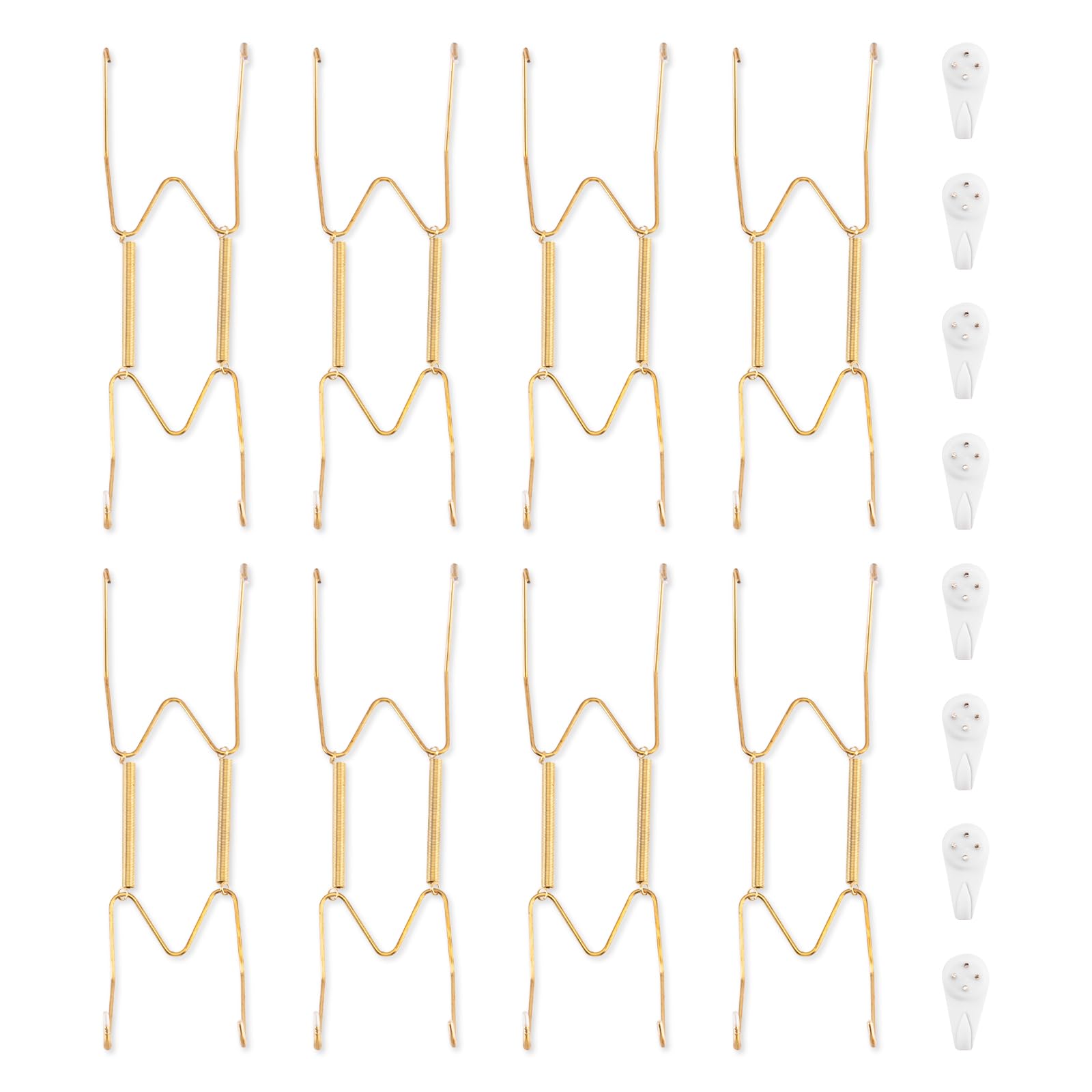 Bilillo 8 Pack Plate Hangers for The Wall, Suitable for 8-10 inch Art Plate, Stainless Steel Invisible Heavy Duty Wire Plate Hol