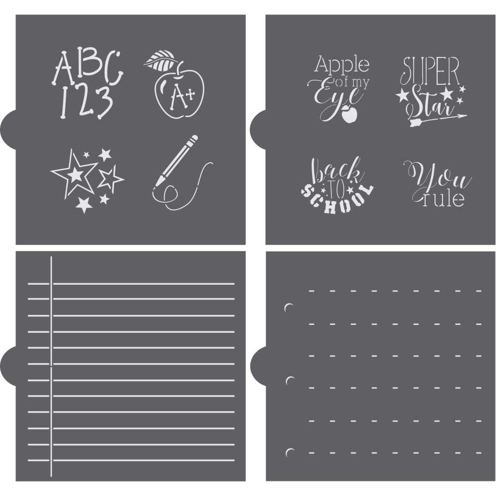 Back To School | Cookie Stencils | 4 Sheet Value Bundle