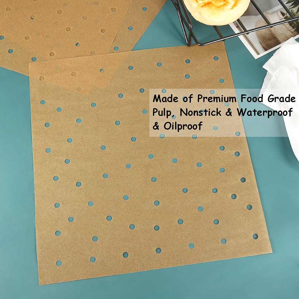 Bykitchen Air Fryer Oven Liners, 11X12 Inches, Nonstick Unbleached Rectangular Air Fryer Parchment Paper For Ninja Foodi Air Fry