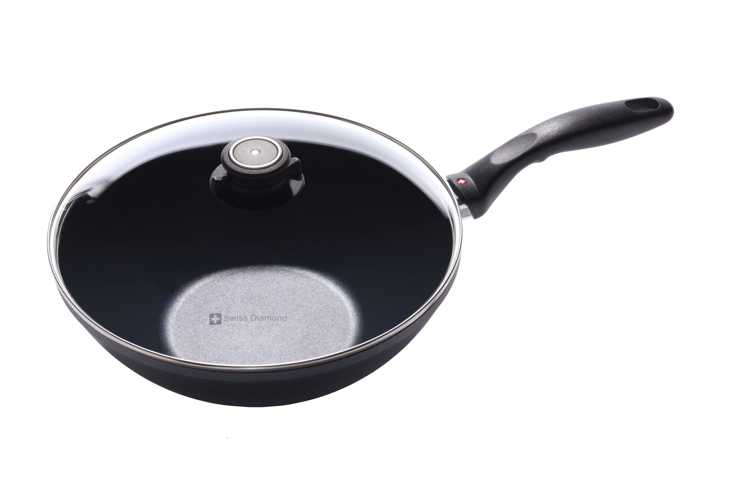 Swiss Diamond 11 (3.9 Qt) Nonstick Wok HD Diamond Coated Aluminum Stir-Fry Pan, Dishwasher Safe and Oven Safe, Grey
