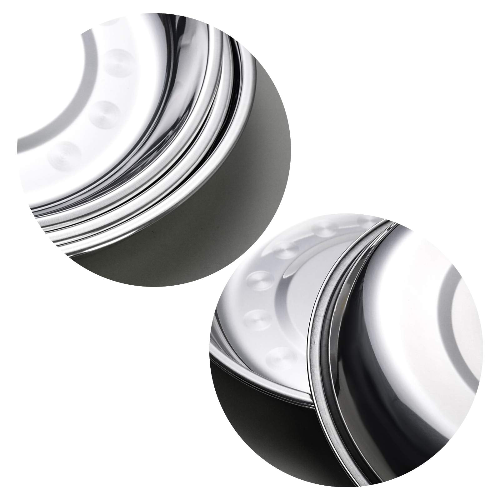 Dehouse 4-Piece Dinner Plates, Stainless Steel Metal Prep Plates