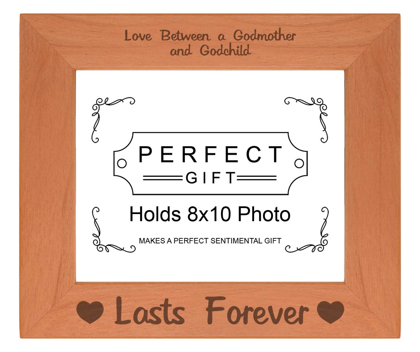 ThisWear Sentimental Photo Frame Love Between An Godmother & Godchild Lasts Forever Wood Engraved 8x10 Landscape Picture Frame